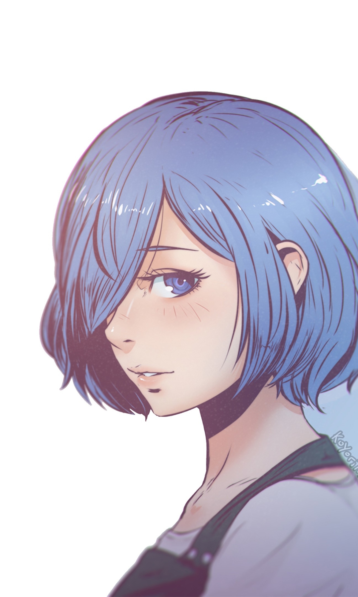 Download mobile wallpaper Anime, Blue Eyes, Blue Hair, Tokyo Ghoul, Touka Kirishima for free.