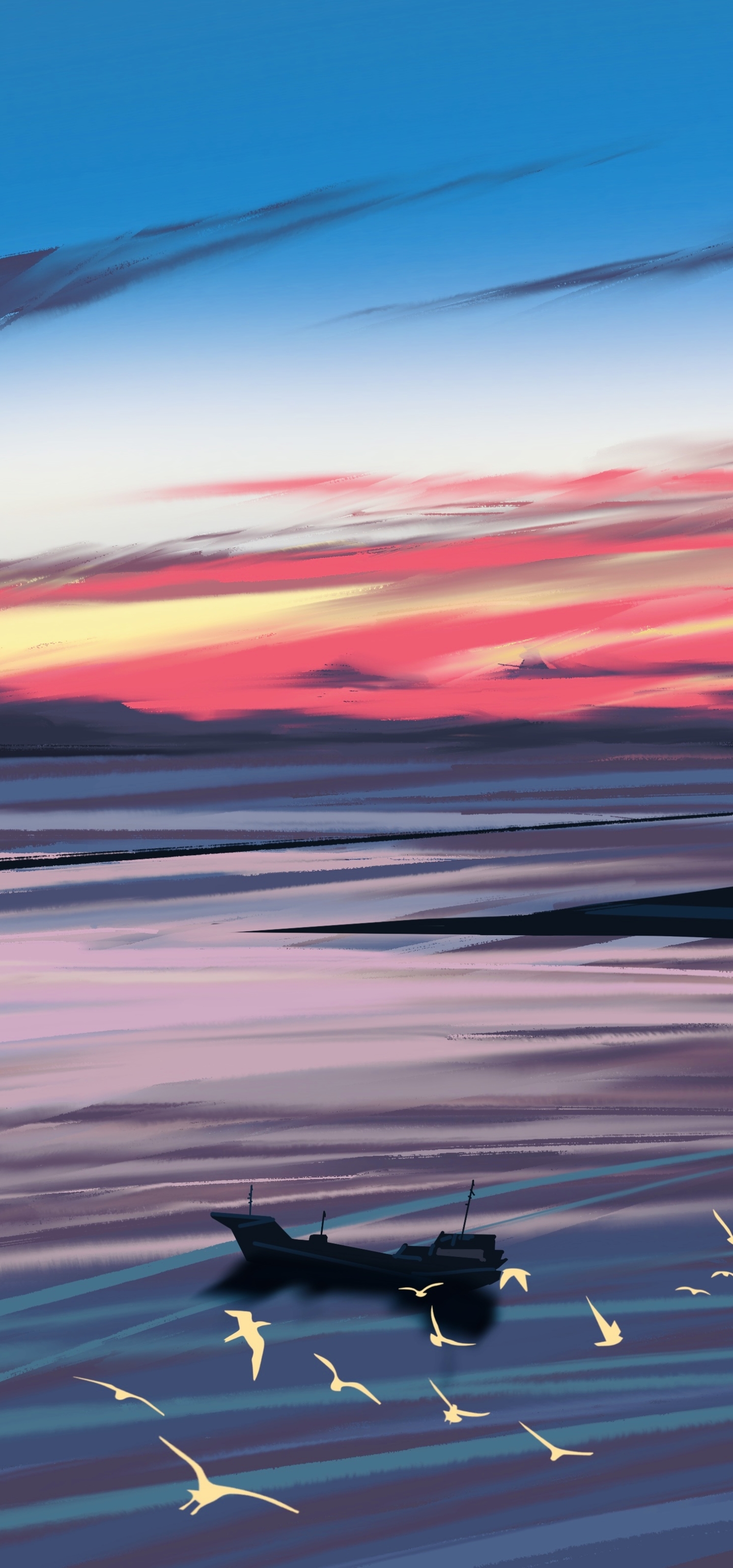 Download mobile wallpaper Landscape, Sunset, Artistic for free.