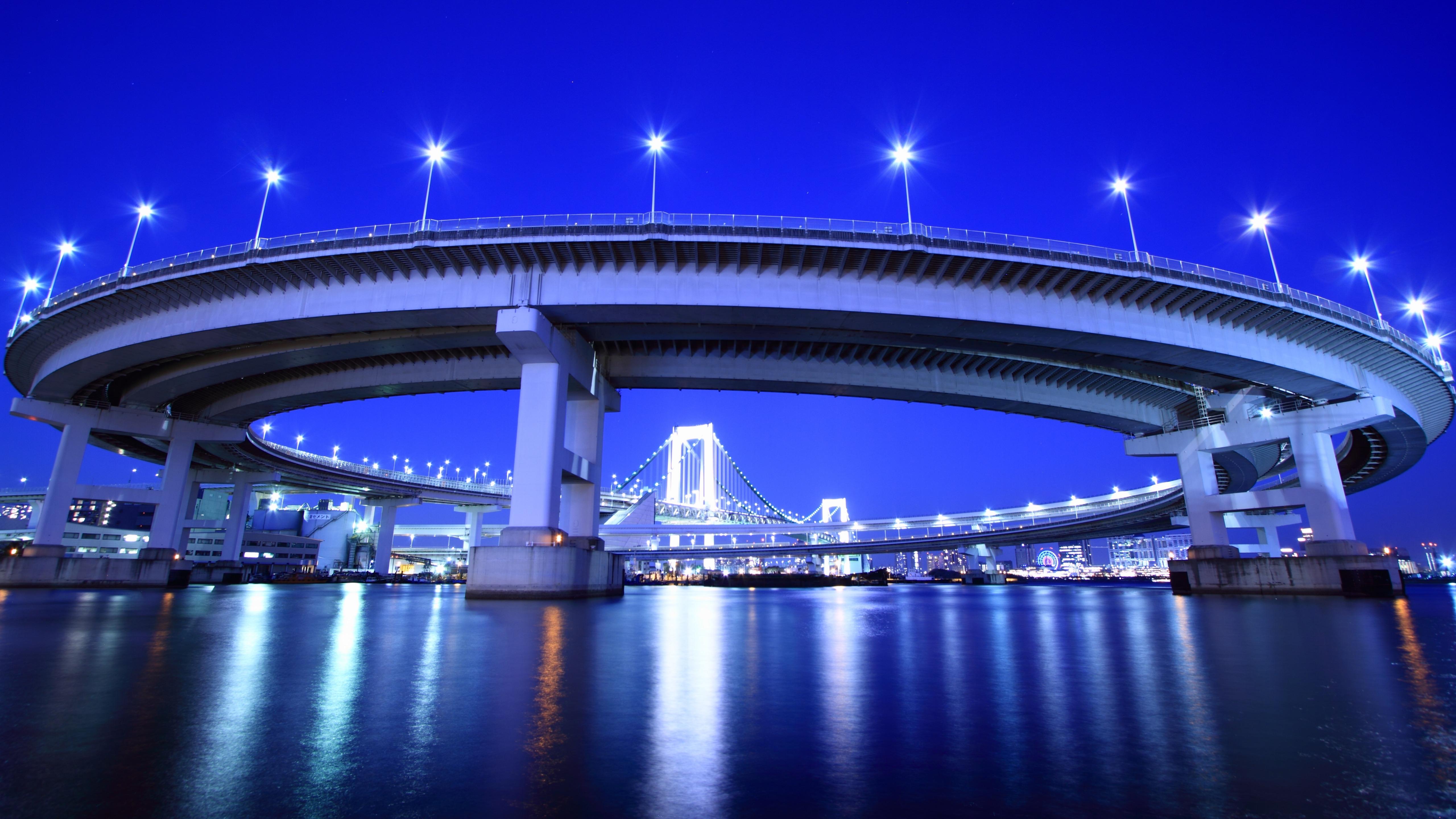 Laden Sie das Brücke, Japan, Tokio, Brücken, Regenbogenbrücke, Menschengemacht-Bild kostenlos auf Ihren PC-Desktop herunter