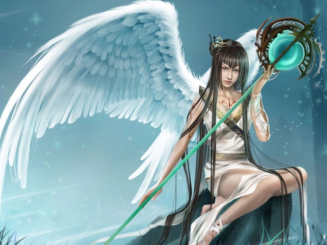 Free download wallpaper Fantasy, Warrior, Angel on your PC desktop