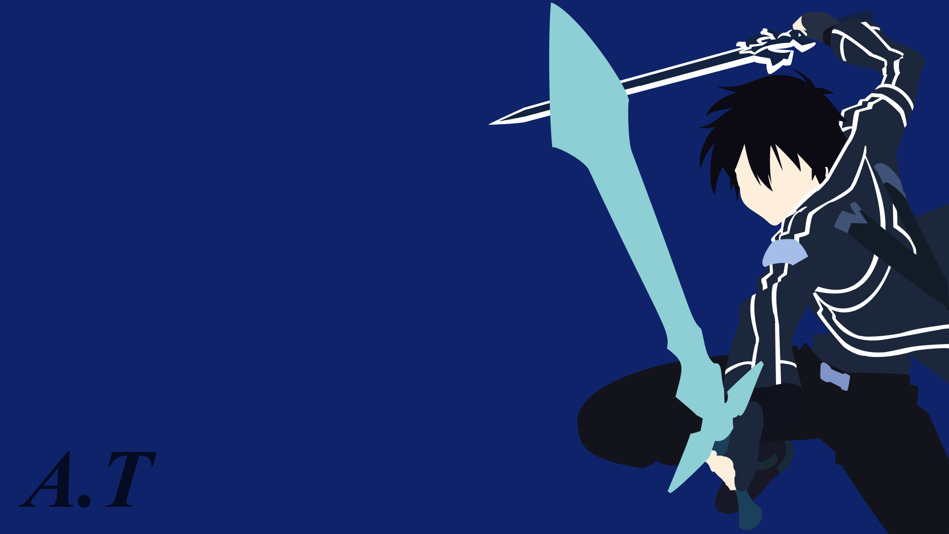 Laden Sie das Minimalistisch, Animes, Sword Art Online, Kirito (Schwertkunst Online), Kazuto Kirigaya-Bild kostenlos auf Ihren PC-Desktop herunter