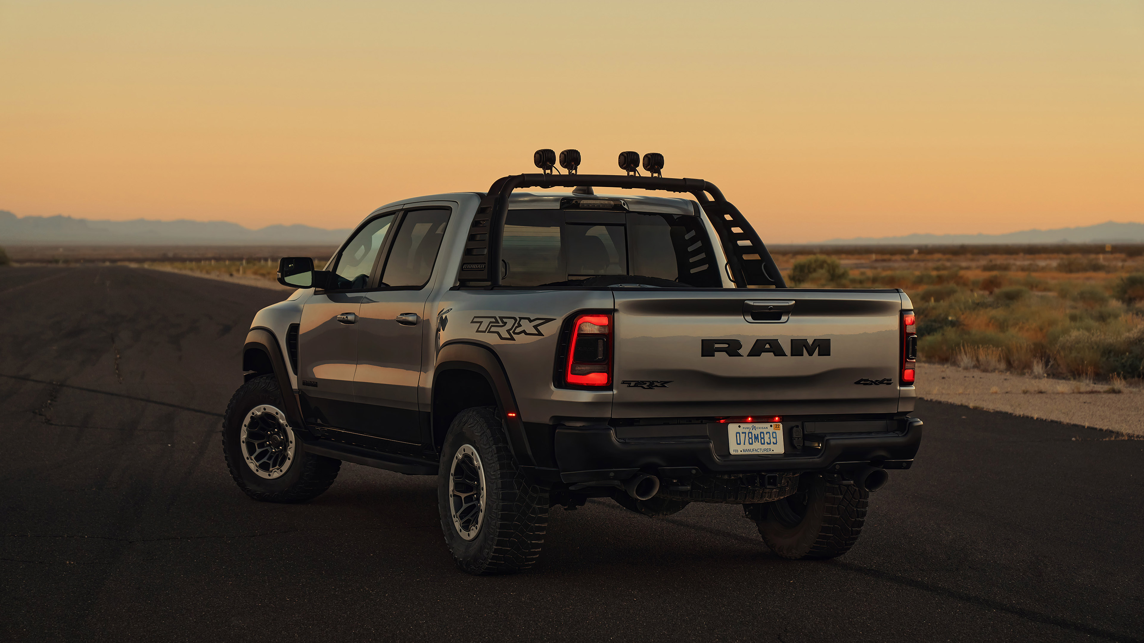Download mobile wallpaper Car, Off Road, Vehicles, Silver Car, Ram 1500 Trx for free.