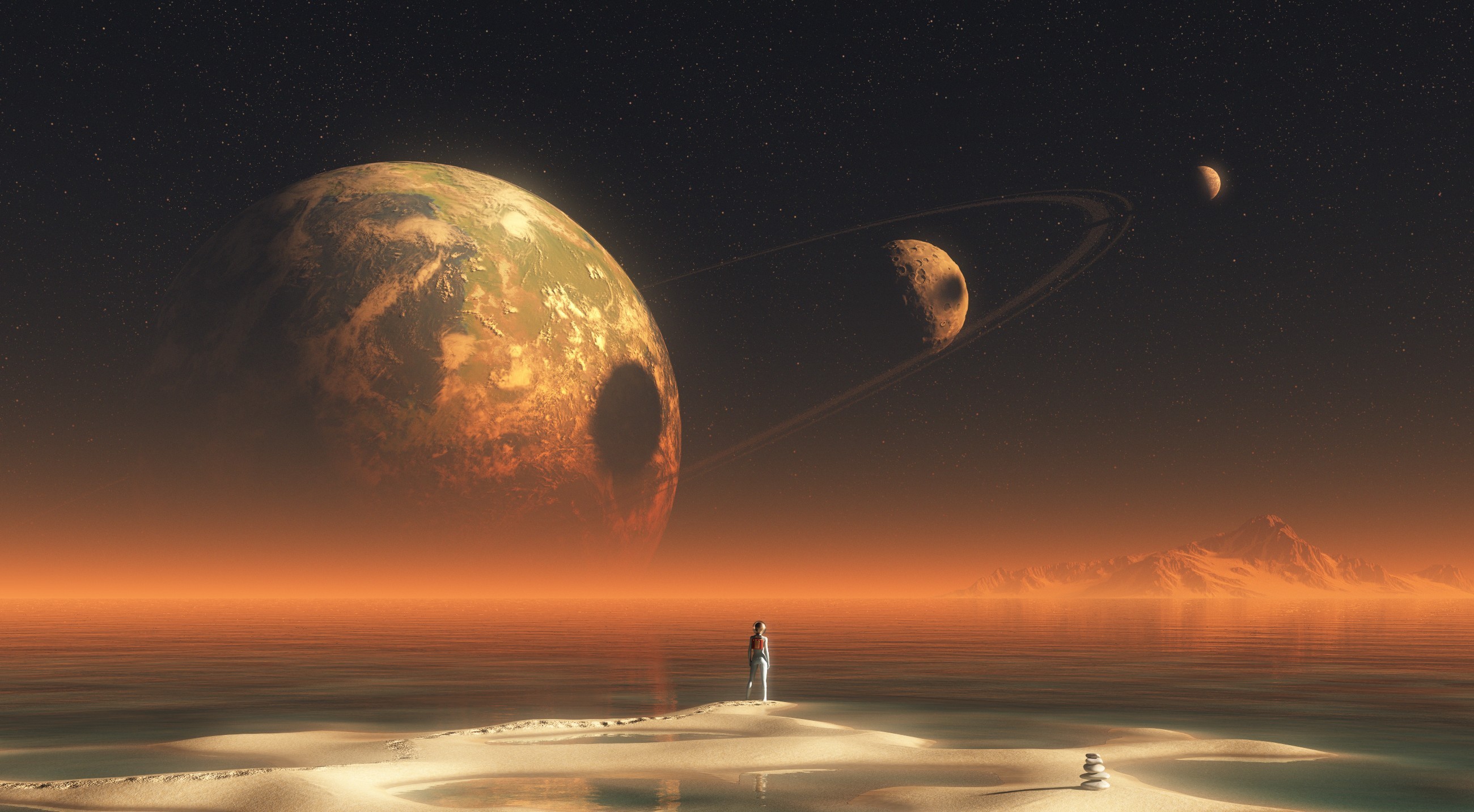 Handy-Wallpaper Landschaft, Science Fiction kostenlos herunterladen.