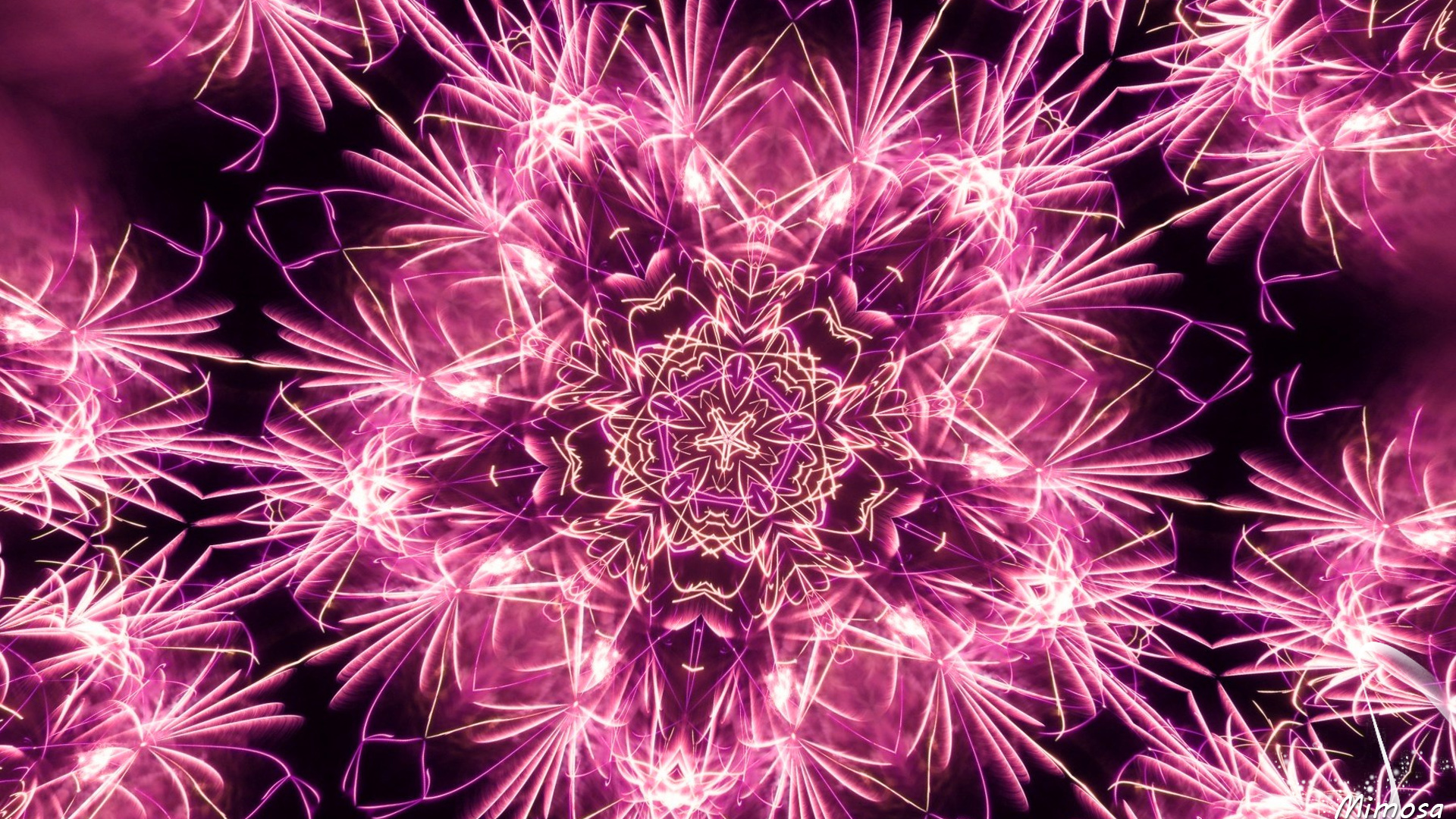 Download mobile wallpaper Abstract, Pink, Light, Bright, Pattern, Colors, Kaleidoscope for free.