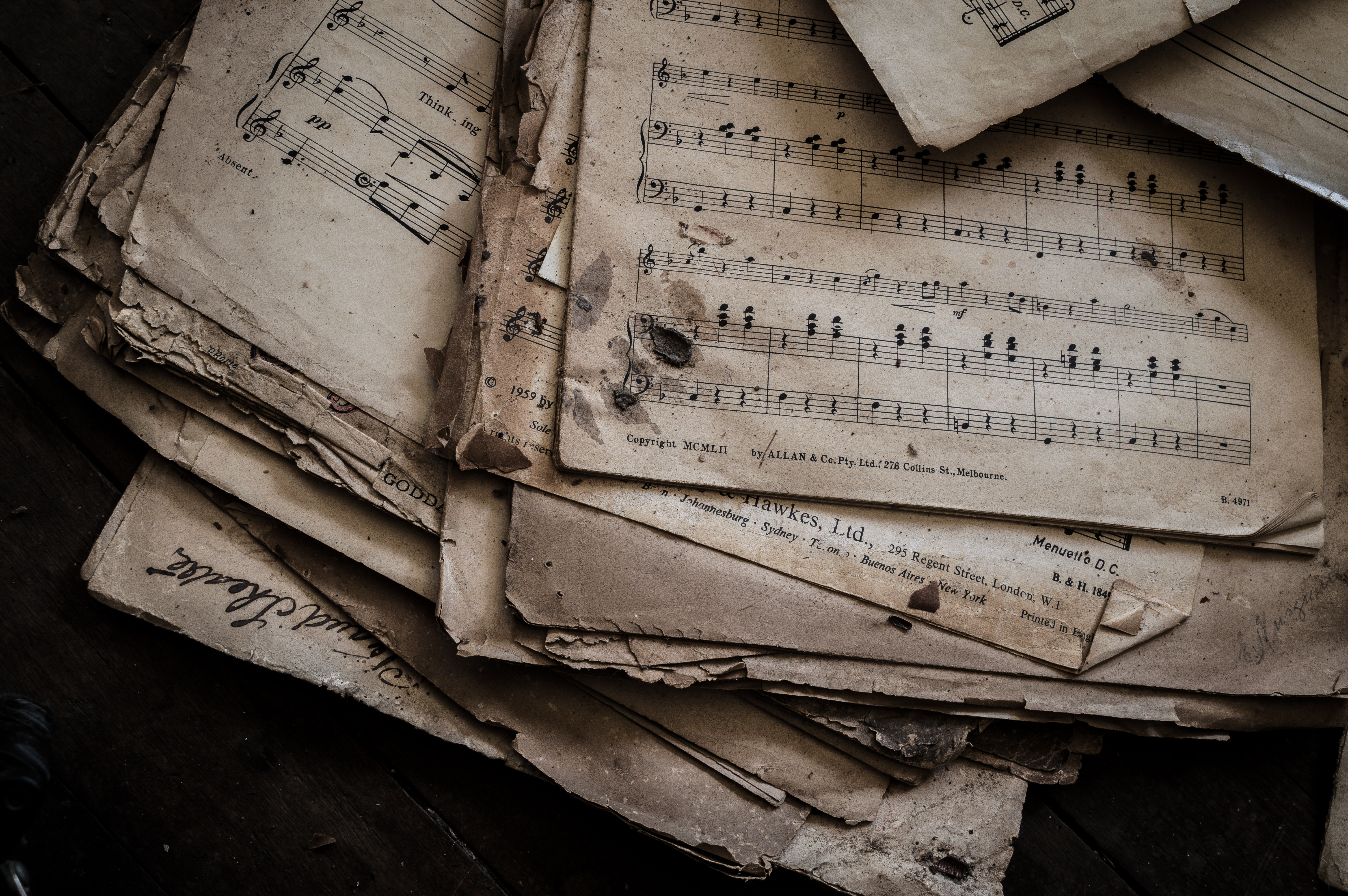 music, dirty, paper, notes HD wallpaper