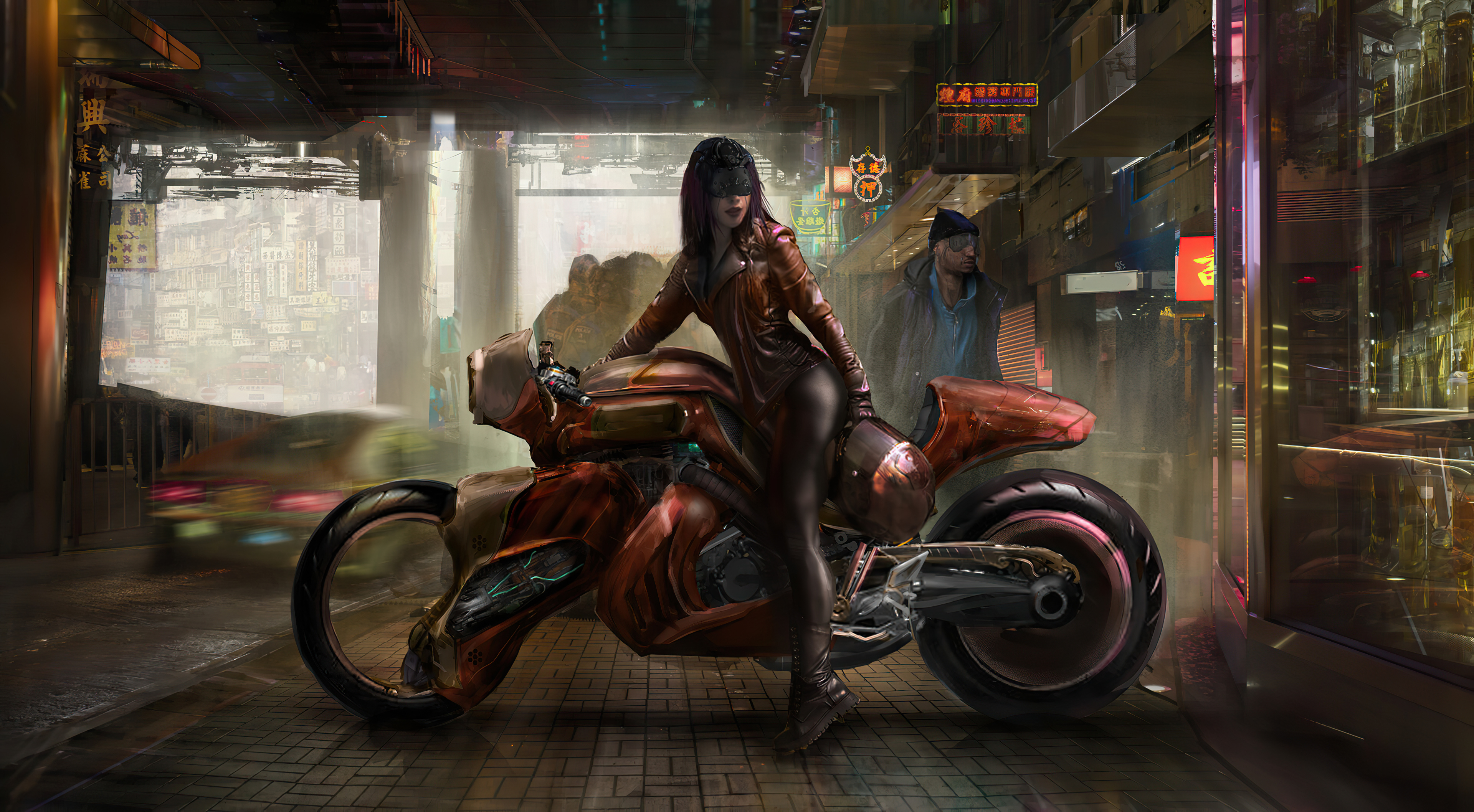 Download mobile wallpaper Cyberpunk, Motorcycle, Sci Fi, Futuristic, Vehicle for free.