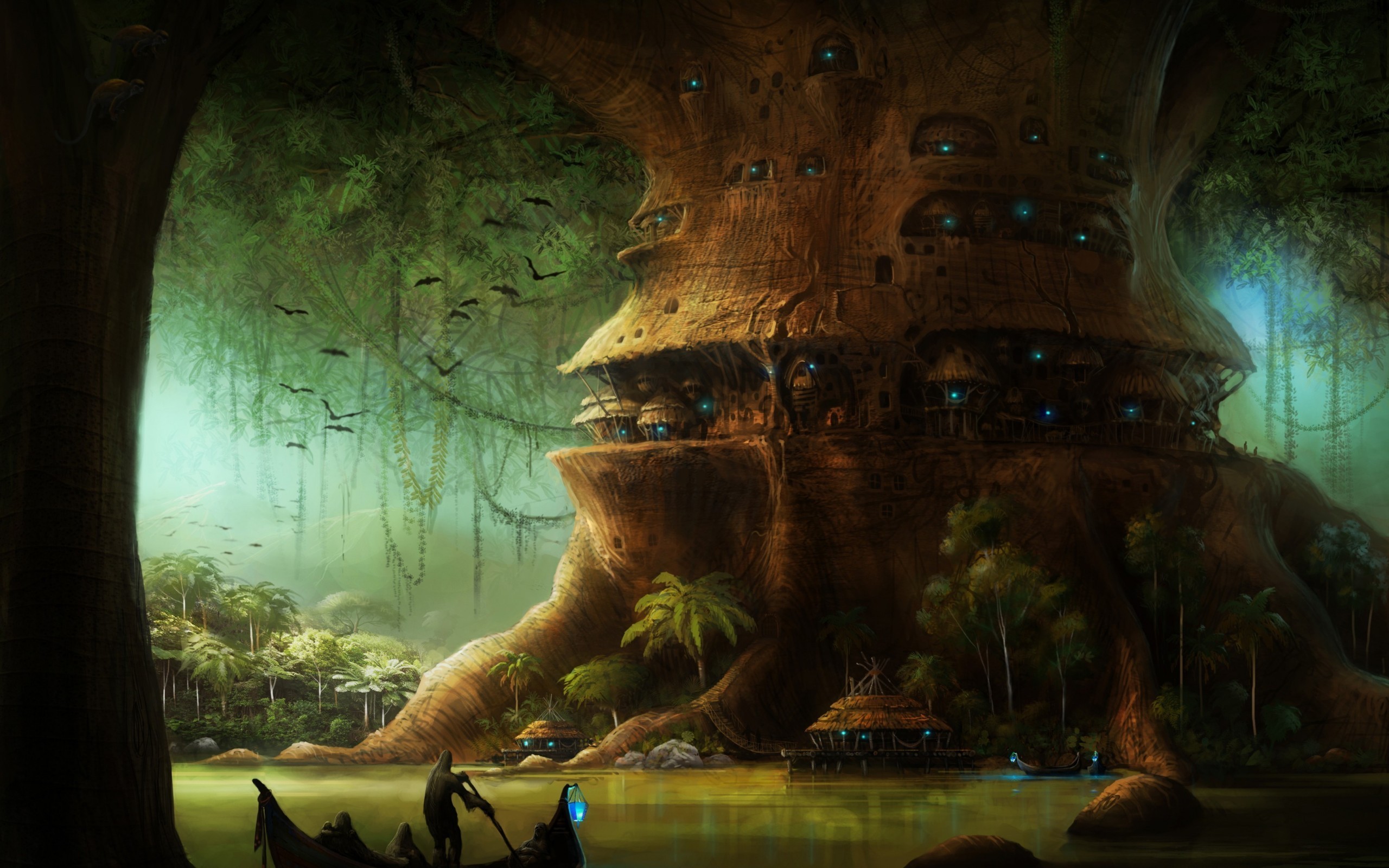 Baixe gratuitamente a imagem Fantasia, Cidade, Árvore na área de trabalho do seu PC