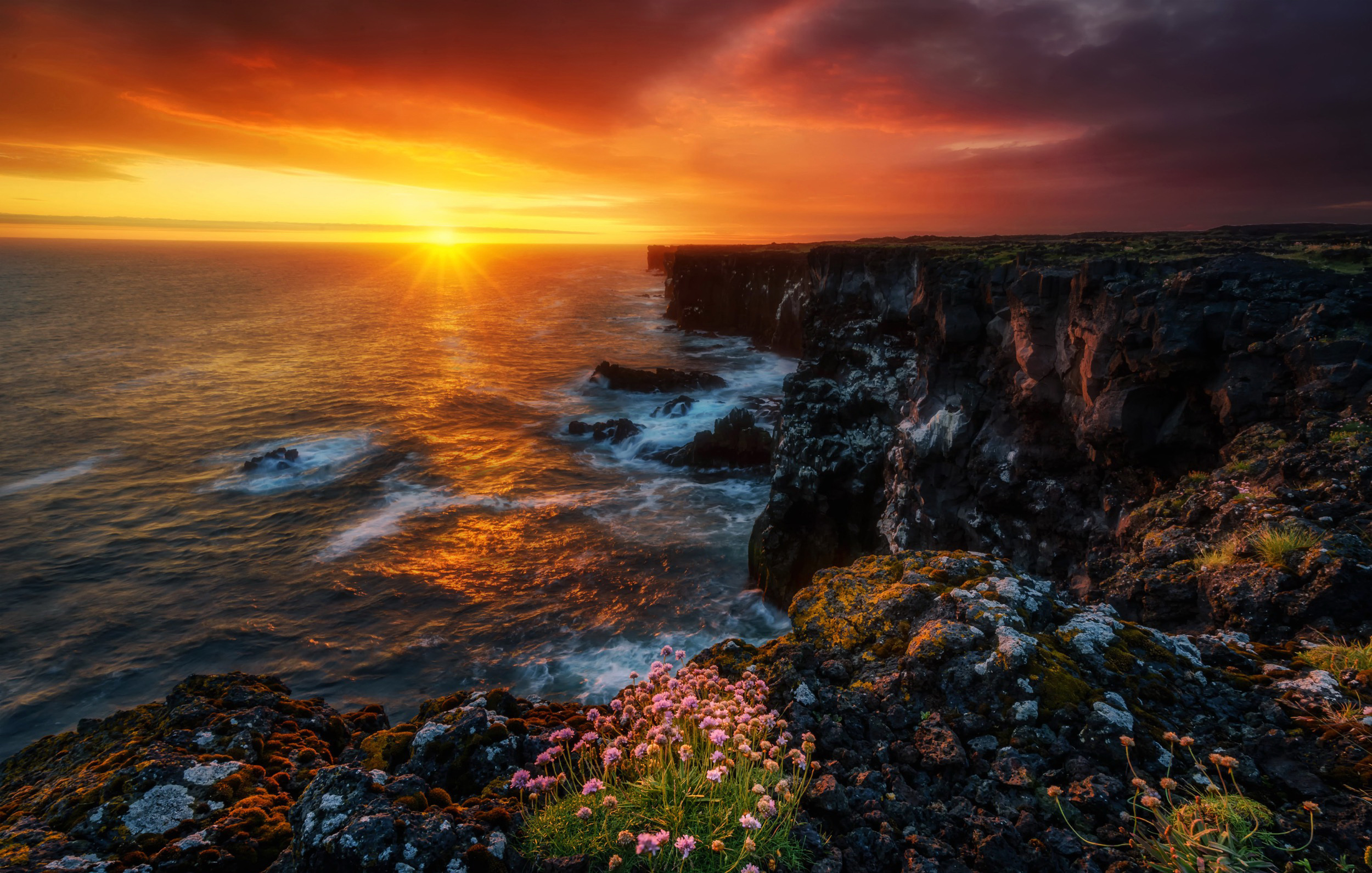 Descarga gratuita de fondo de pantalla para móvil de Naturaleza, Amanecer, Horizonte, Costa, Océano, Tierra/naturaleza.