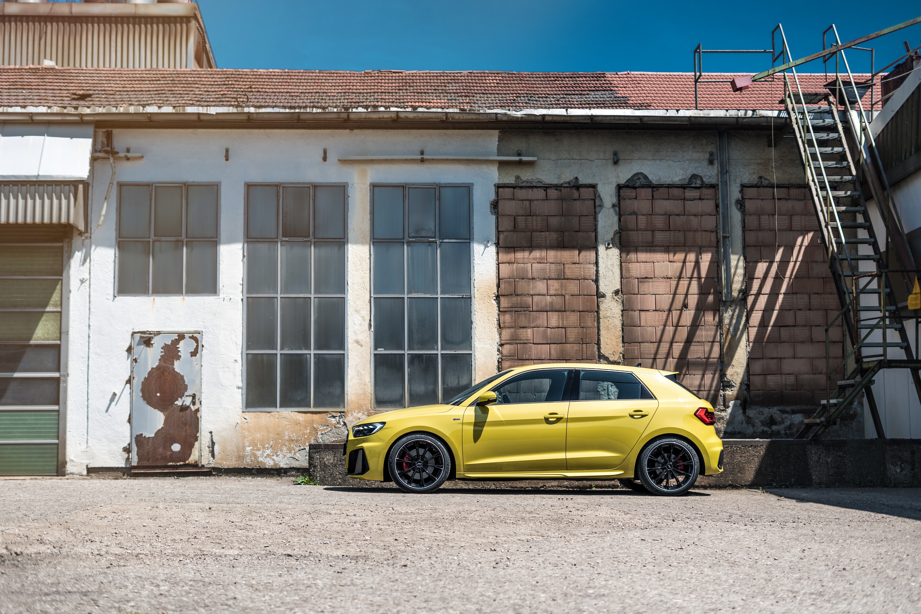 Download mobile wallpaper Audi, Car, Compact Car, Vehicles, Yellow Car, Audi A1 for free.