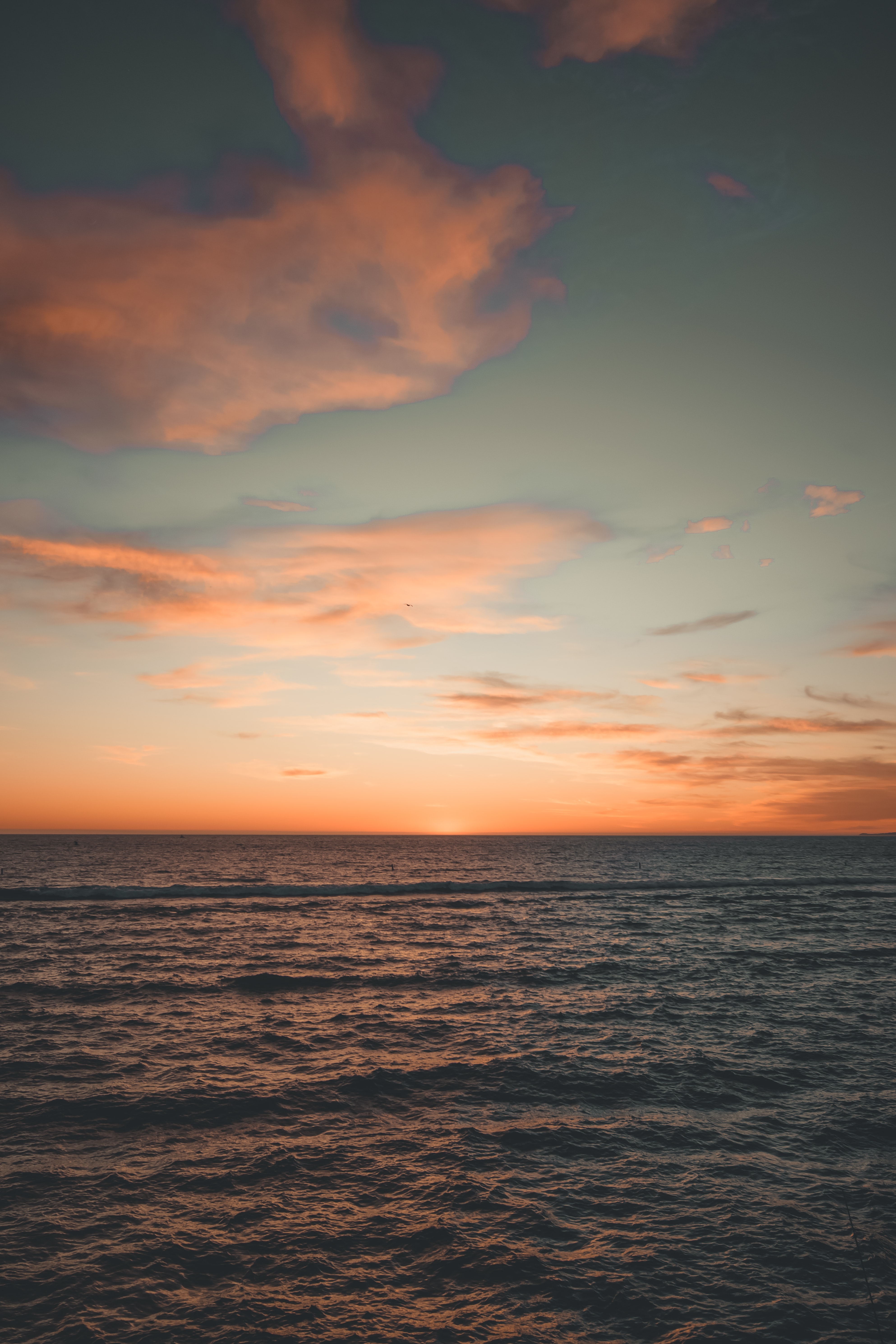 Free download wallpaper Sunset, Sea, Horizon, Nature, Waves on your PC desktop