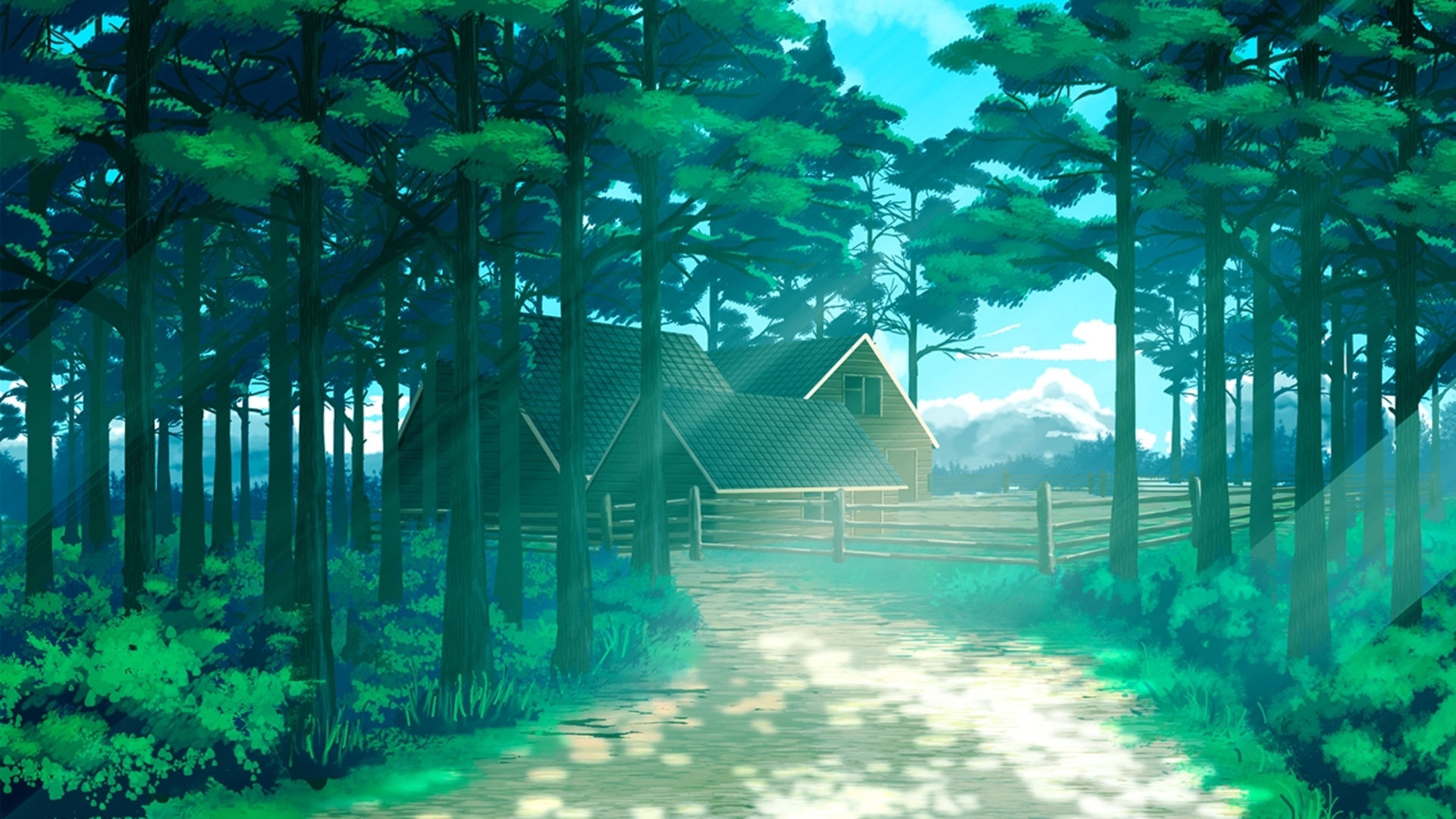 Download mobile wallpaper Anime, Forest, House for free.