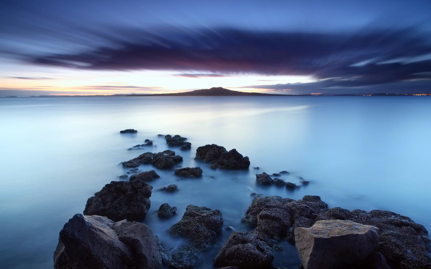 Free download wallpaper Landscape, Stones, Sunset, Sea on your PC desktop