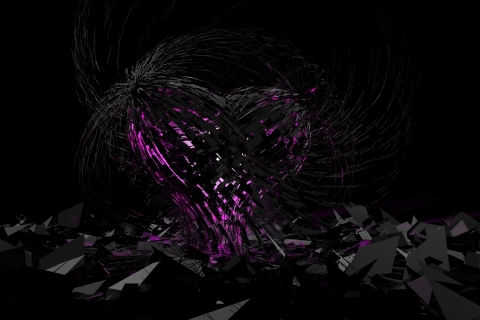 Download mobile wallpaper 3D, Purple, Heart, Artistic, Cgi for free.