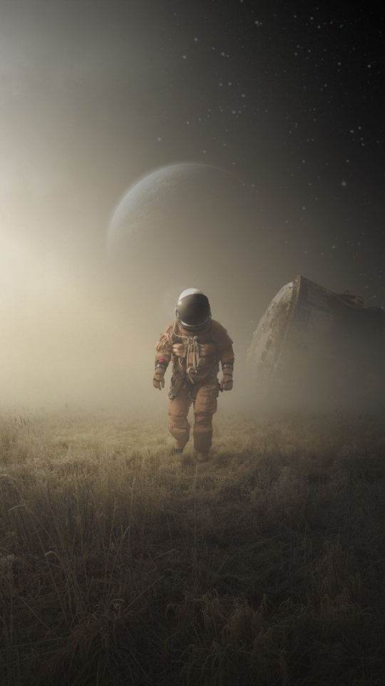 Download mobile wallpaper Planet, Sci Fi, Astronaut for free.