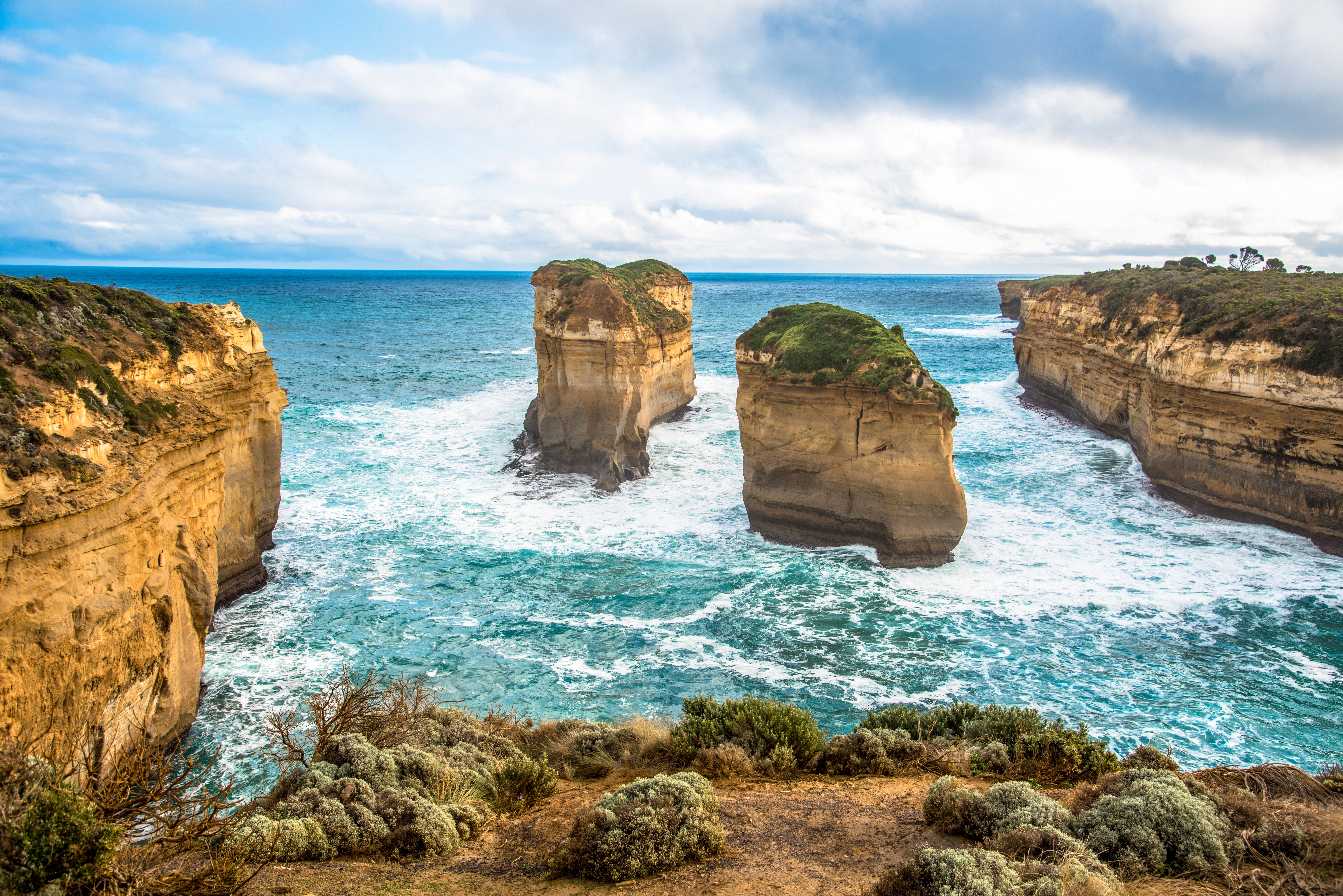 Laden Sie das Natur, Horizont, Küste, Ozean, Wolke, Australien, Erde/natur, Die Zwölf Apostel-Bild kostenlos auf Ihren PC-Desktop herunter