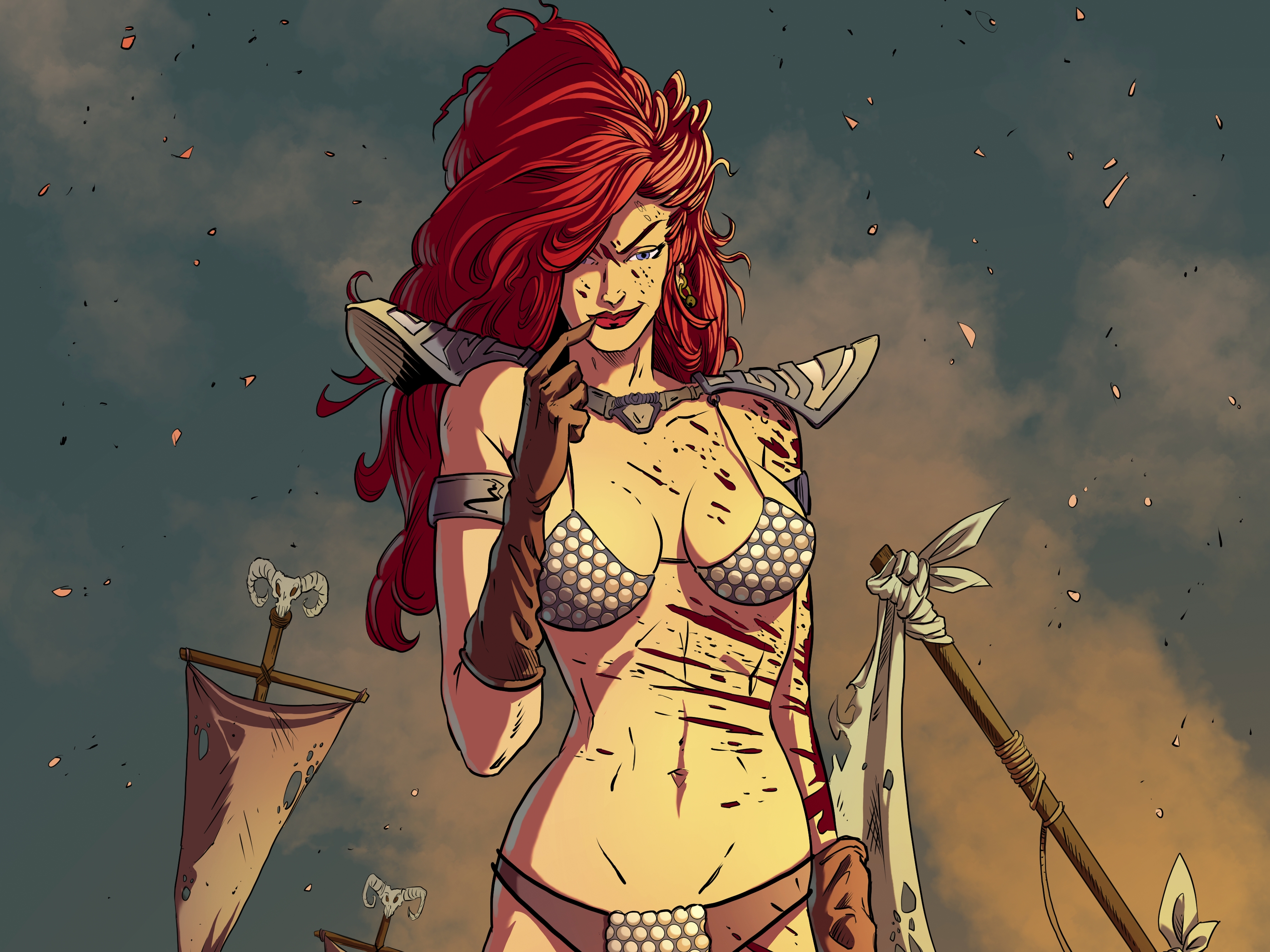 Laden Sie das Comics, Red Sonja-Bild kostenlos auf Ihren PC-Desktop herunter