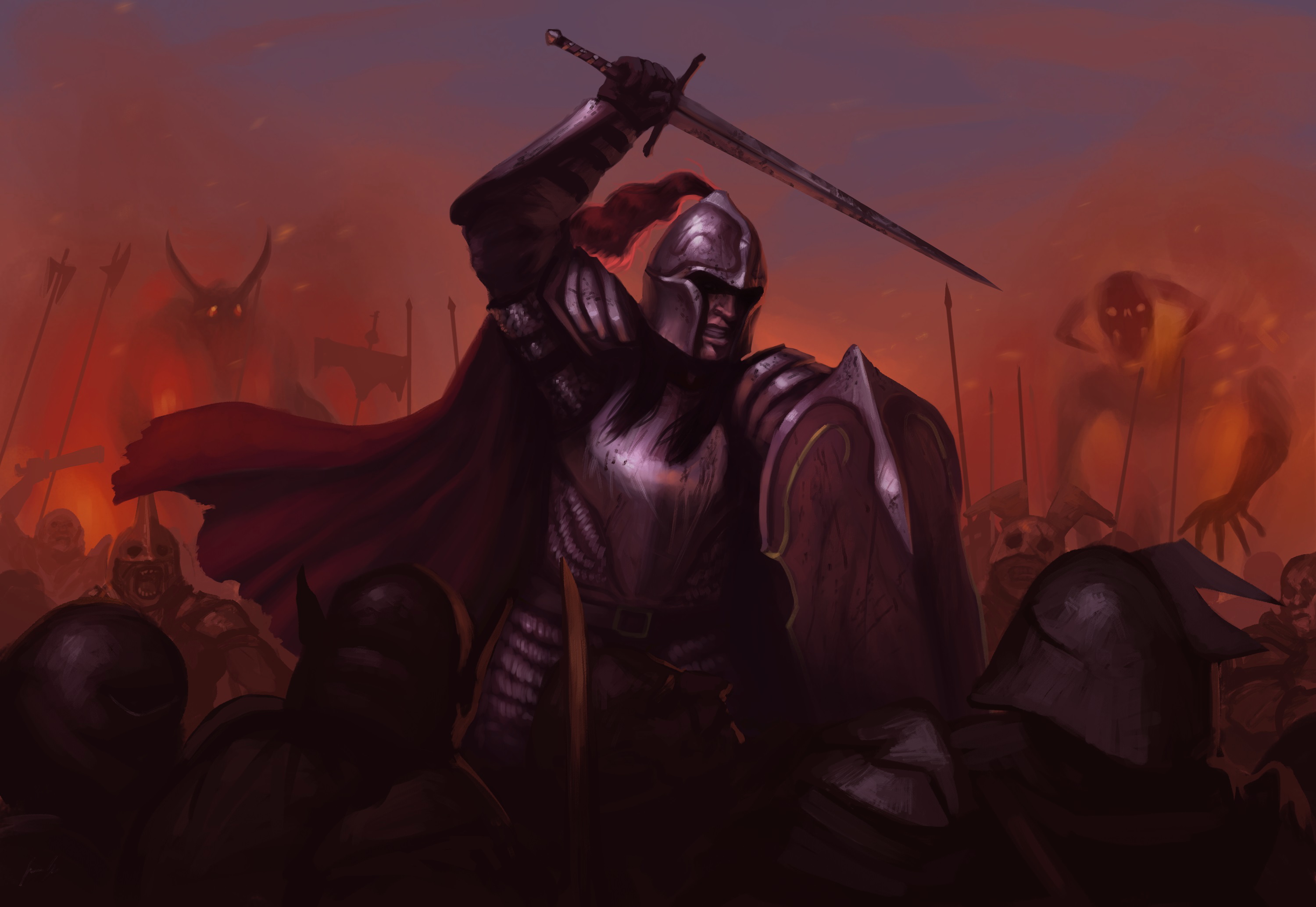 Free download wallpaper Fantasy, Shield, Warrior, Knight, Battle, Armor, Sword on your PC desktop