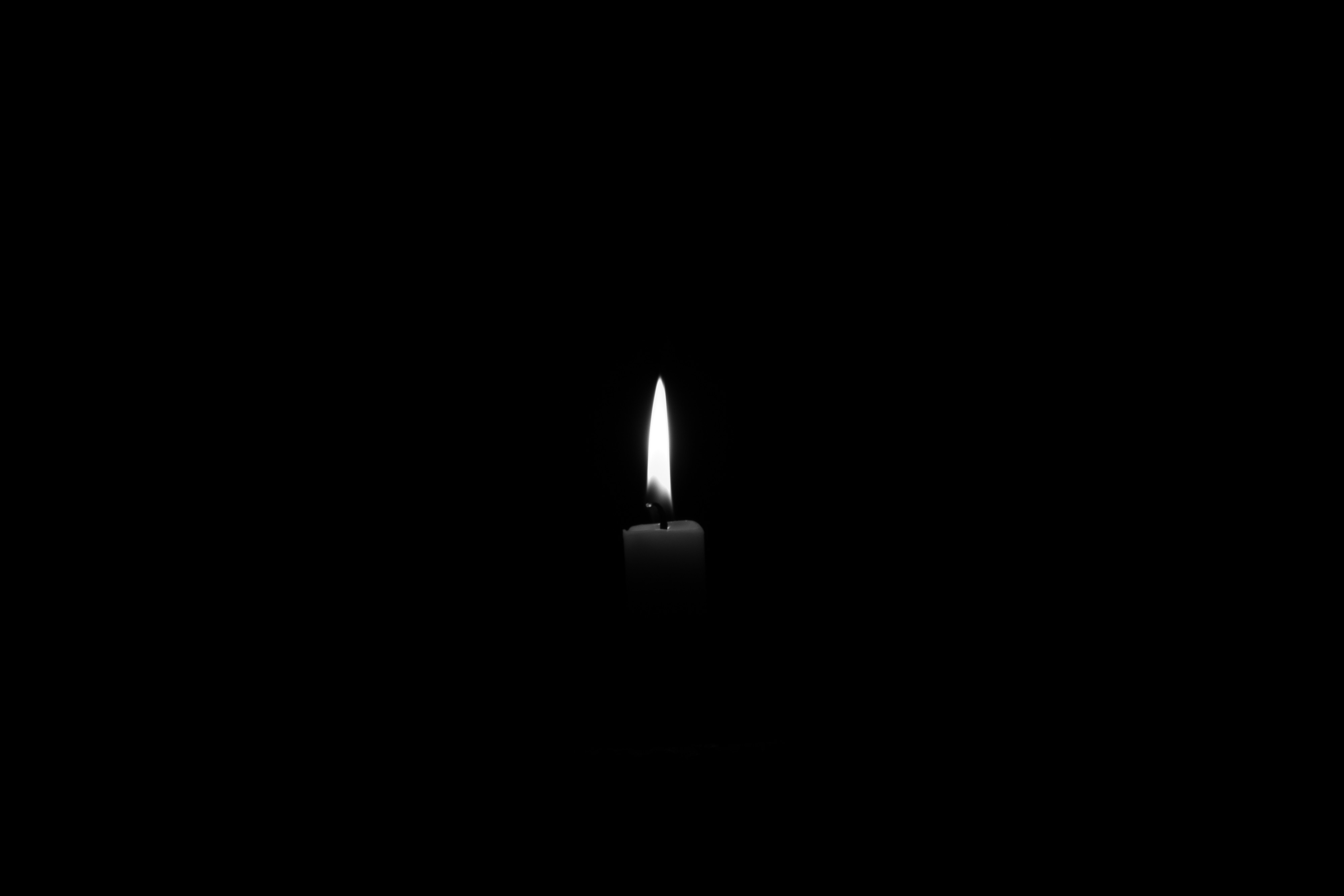 candle, bw, black, flame, chb 2160p
