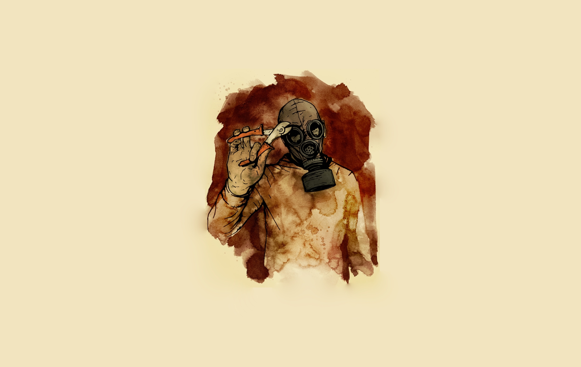 Download mobile wallpaper Dark, Gas Mask for free.