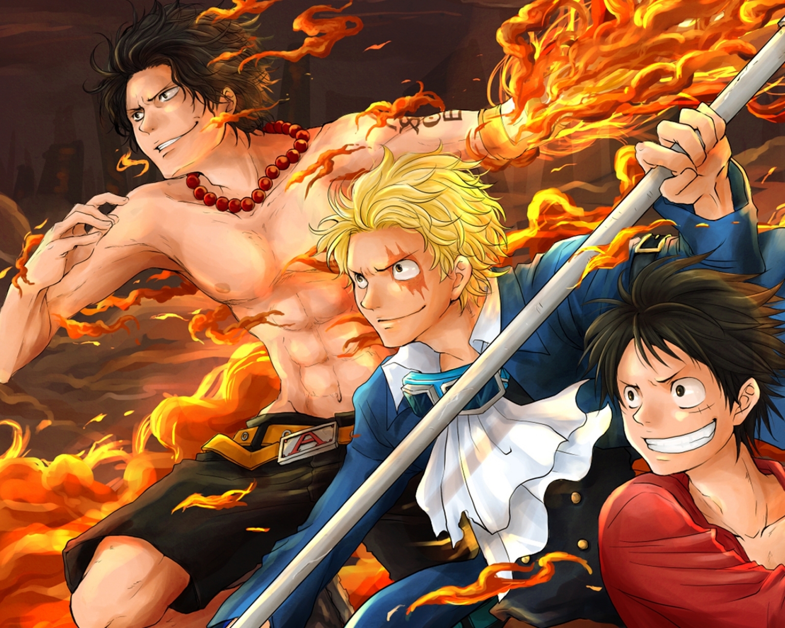 Descarga gratuita de fondo de pantalla para móvil de Animado, Portgas D Ace, One Piece, Monkey D Luffy, Sabo (Una Pieza).