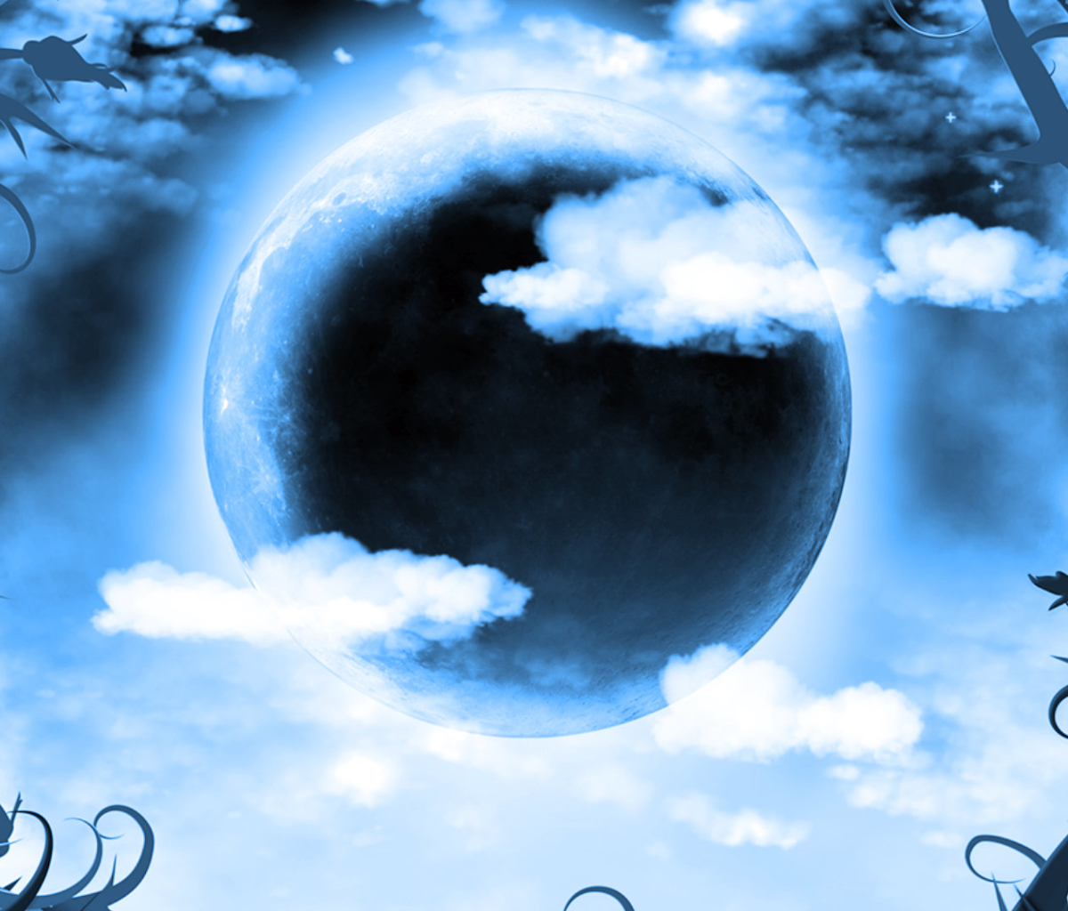 Free download wallpaper Sky, Moon, Artistic, Cloud on your PC desktop