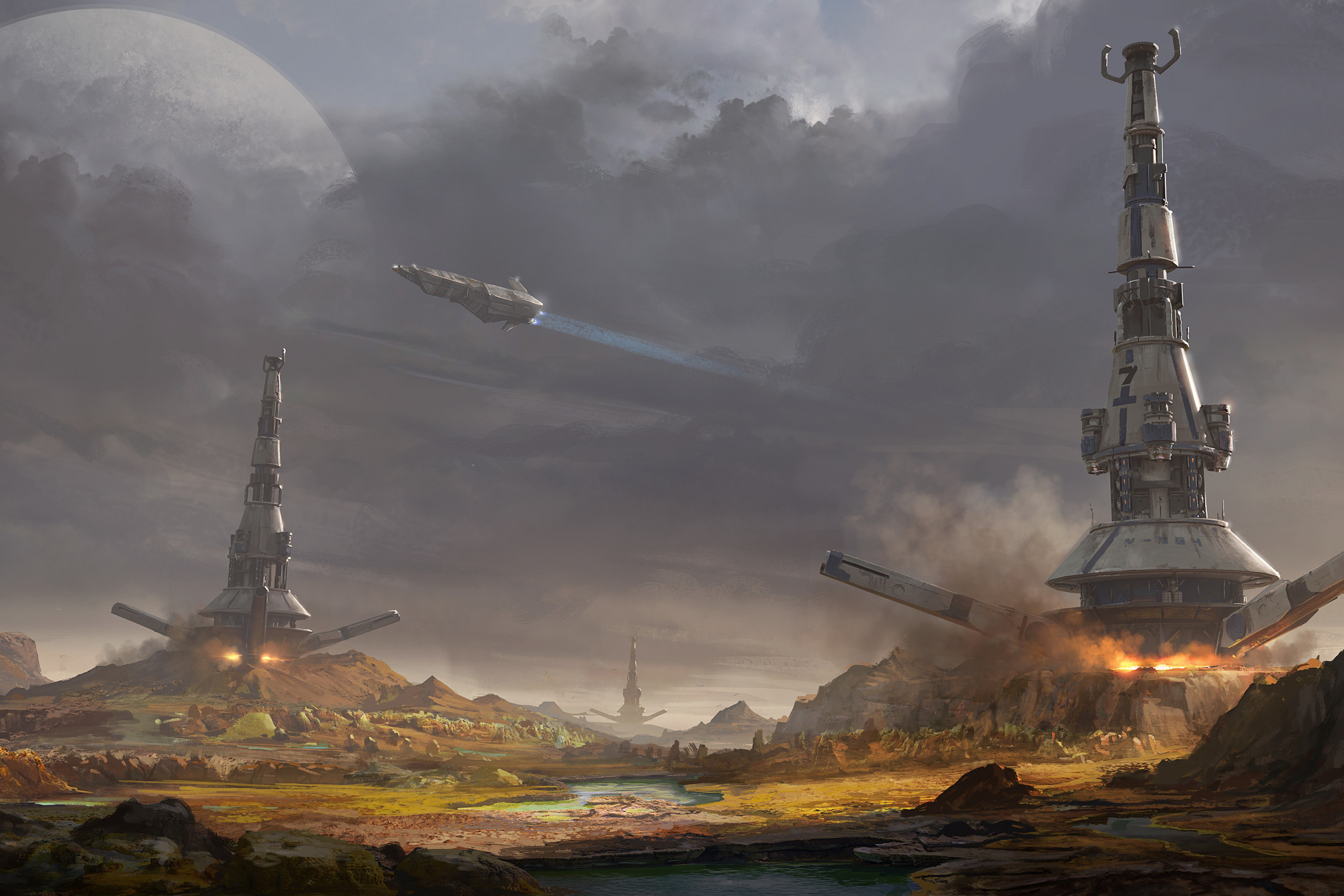 Handy-Wallpaper Landschaft, Science Fiction kostenlos herunterladen.