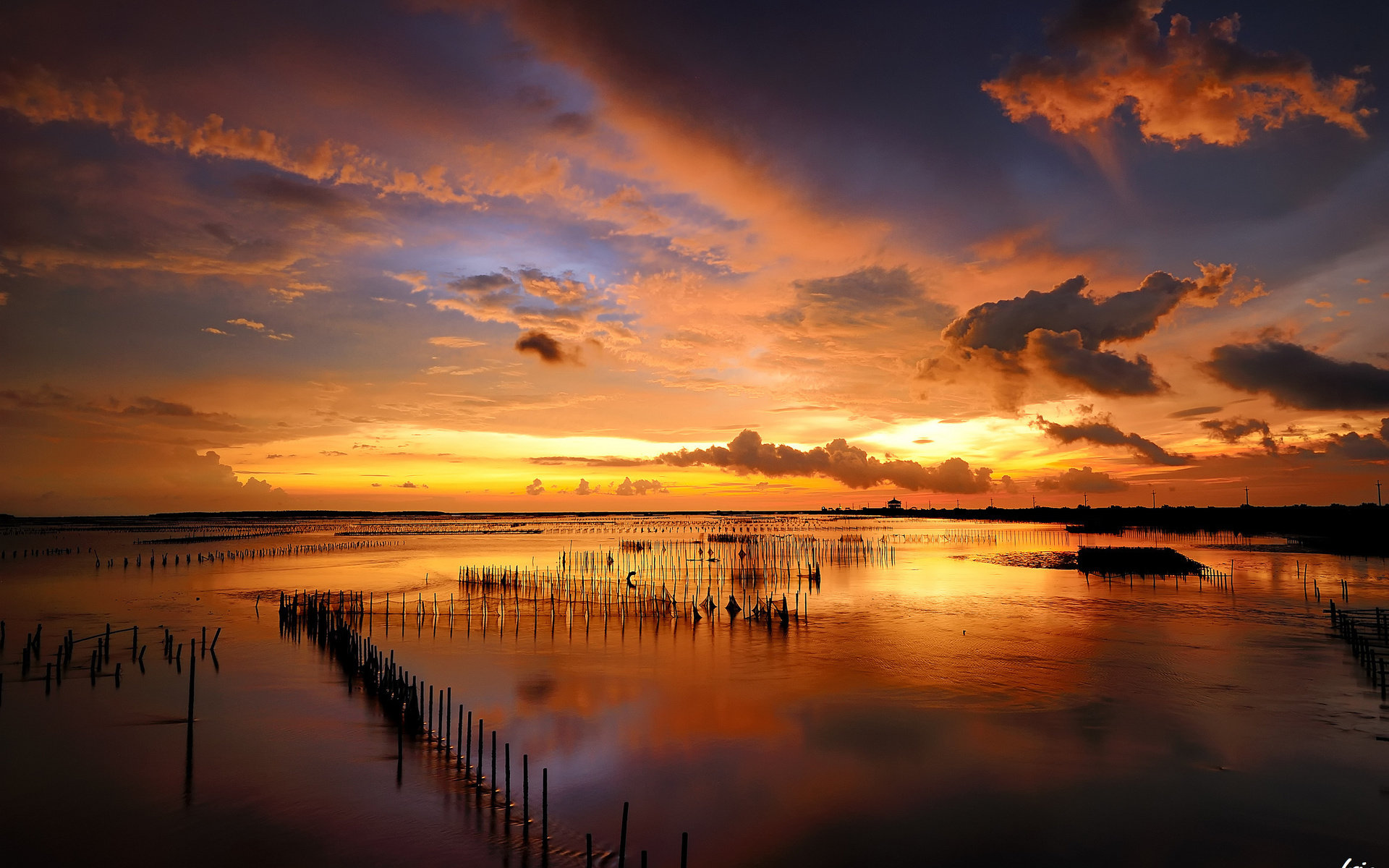 Laden Sie das Sonnenuntergang, Erde/natur, Spiegelung-Bild kostenlos auf Ihren PC-Desktop herunter