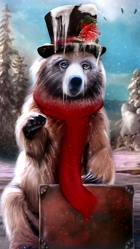 Download mobile wallpaper Bear, Animal, Artistic for free.