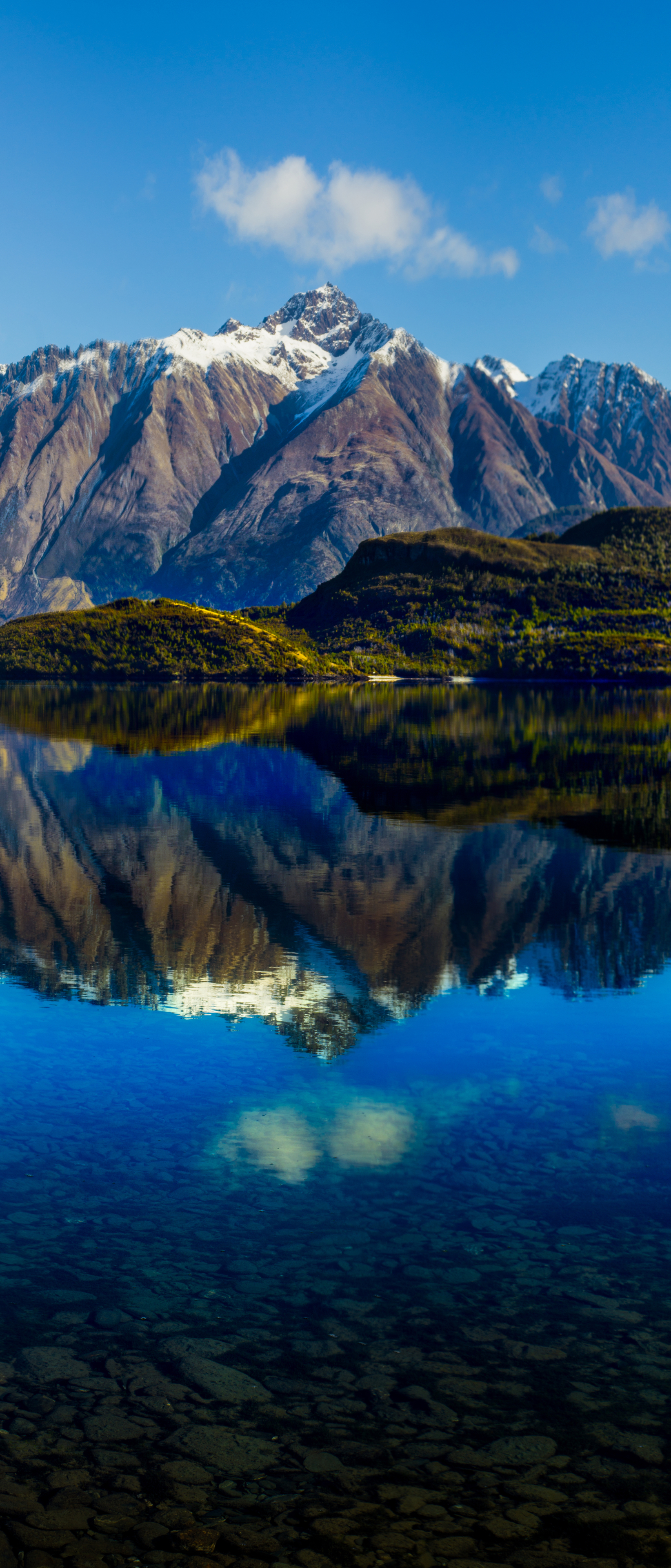 無料モバイル壁紙湖, 山, 反射, ニュージーランド, 地球, パノラマをダウンロードします。