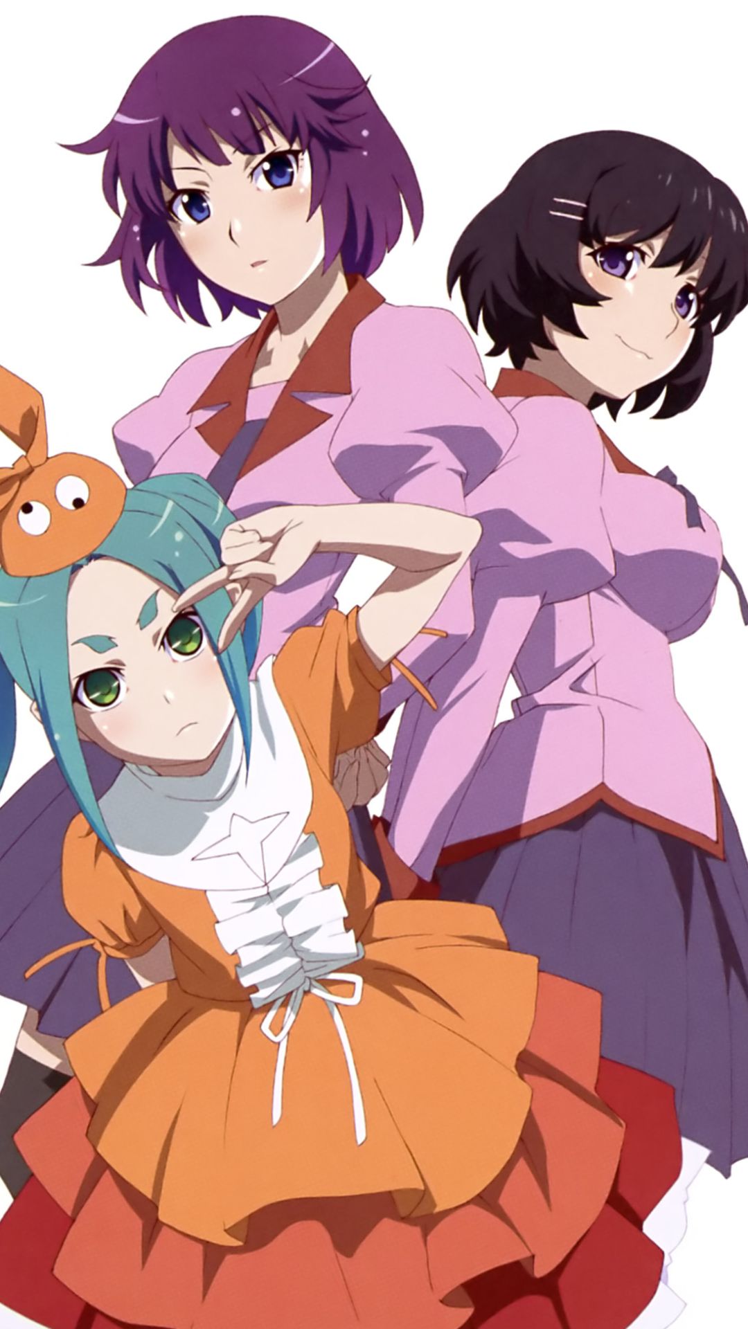 Download mobile wallpaper Anime, Monogatari (Series), Hitagi Senjōgahara, Tsubasa Hanekawa, Yotsugi Ononoki for free.