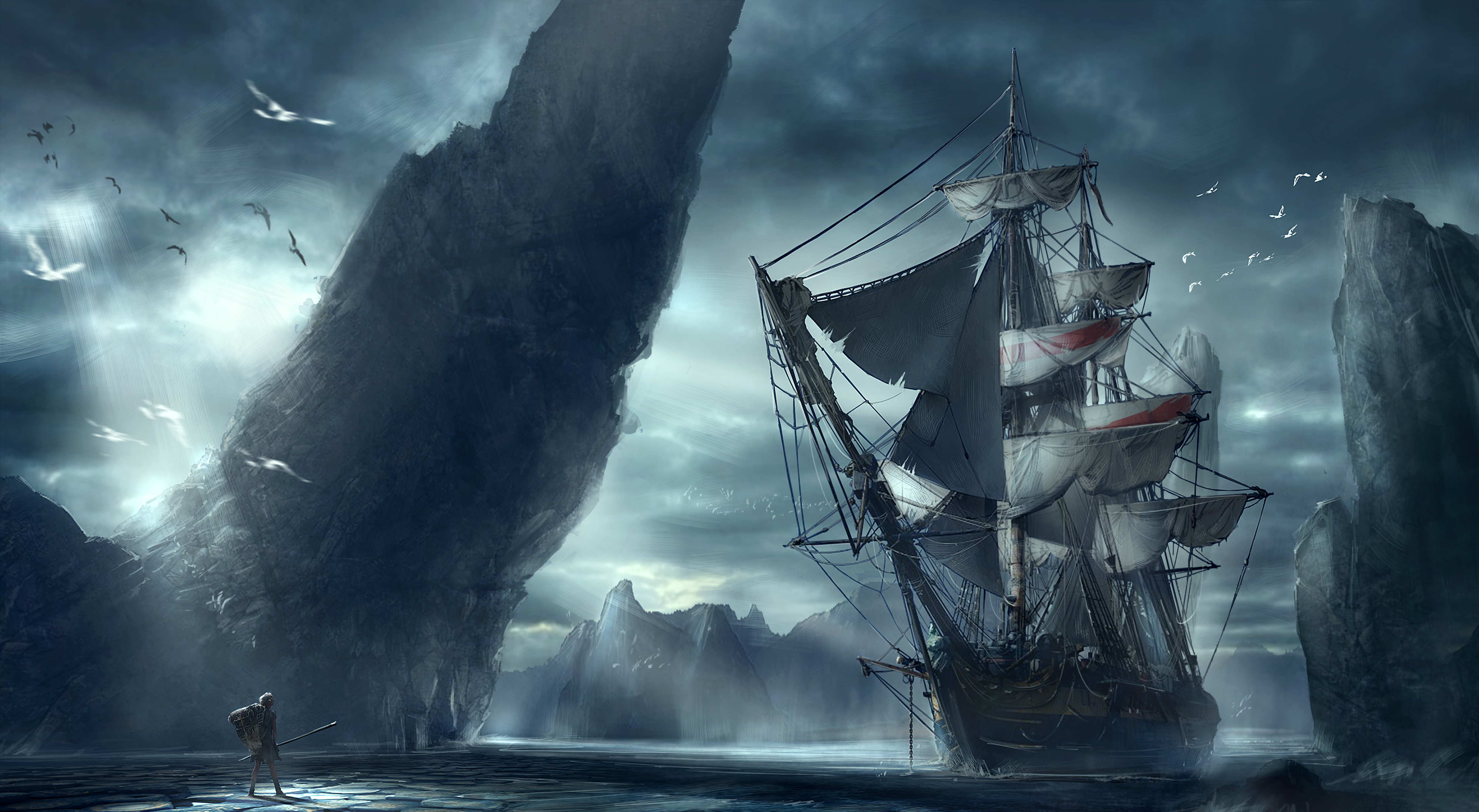 Free download wallpaper Fantasy, Ship on your PC desktop