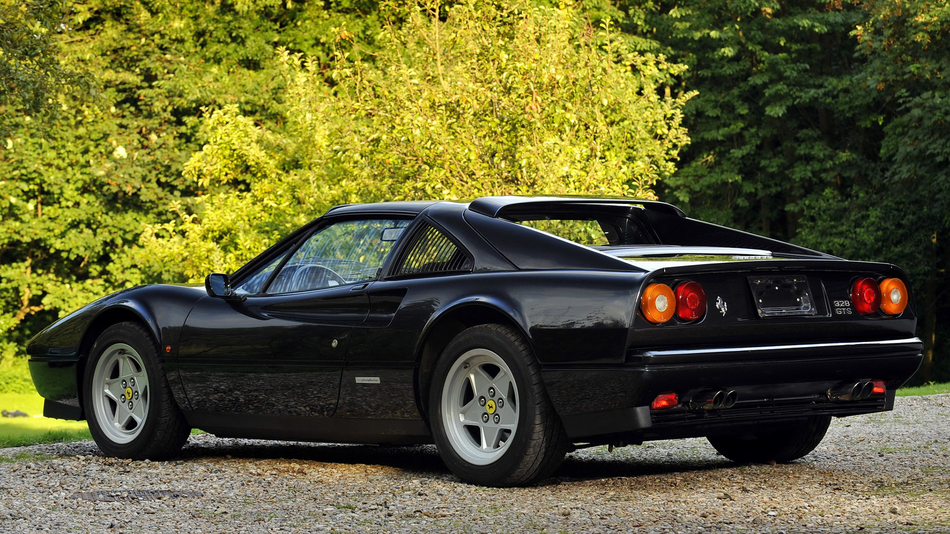 Download mobile wallpaper Ferrari, Car, Convertible, Vehicles, Grand Tourer, Black Car, Ferrari 328 Gts for free.