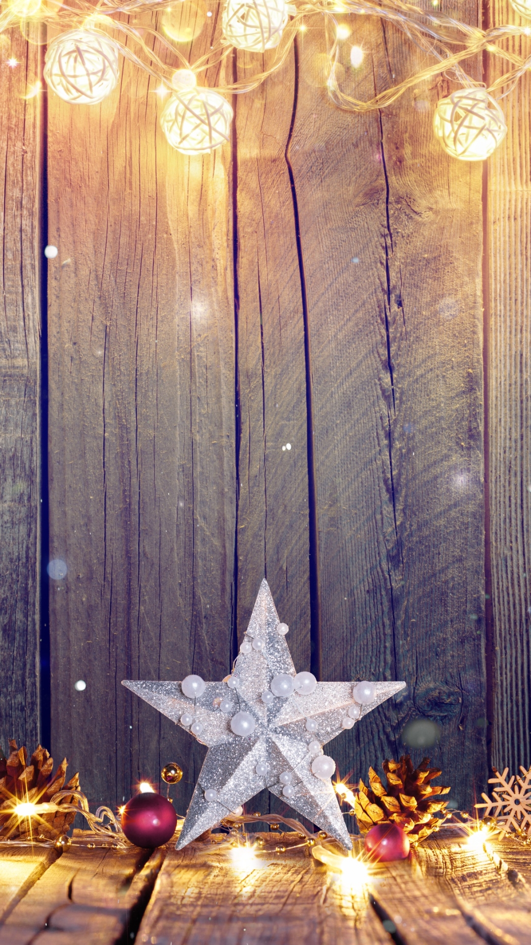 無料モバイル壁紙木, クリスマス, パターン, 光, スノーフレーク, 星, ホリデーをダウンロードします。