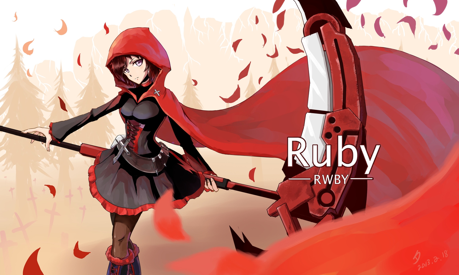 611527 завантажити шпалери аніме, rwby, червоний, ruby rose (rwby) - заставки і картинки безкоштовно