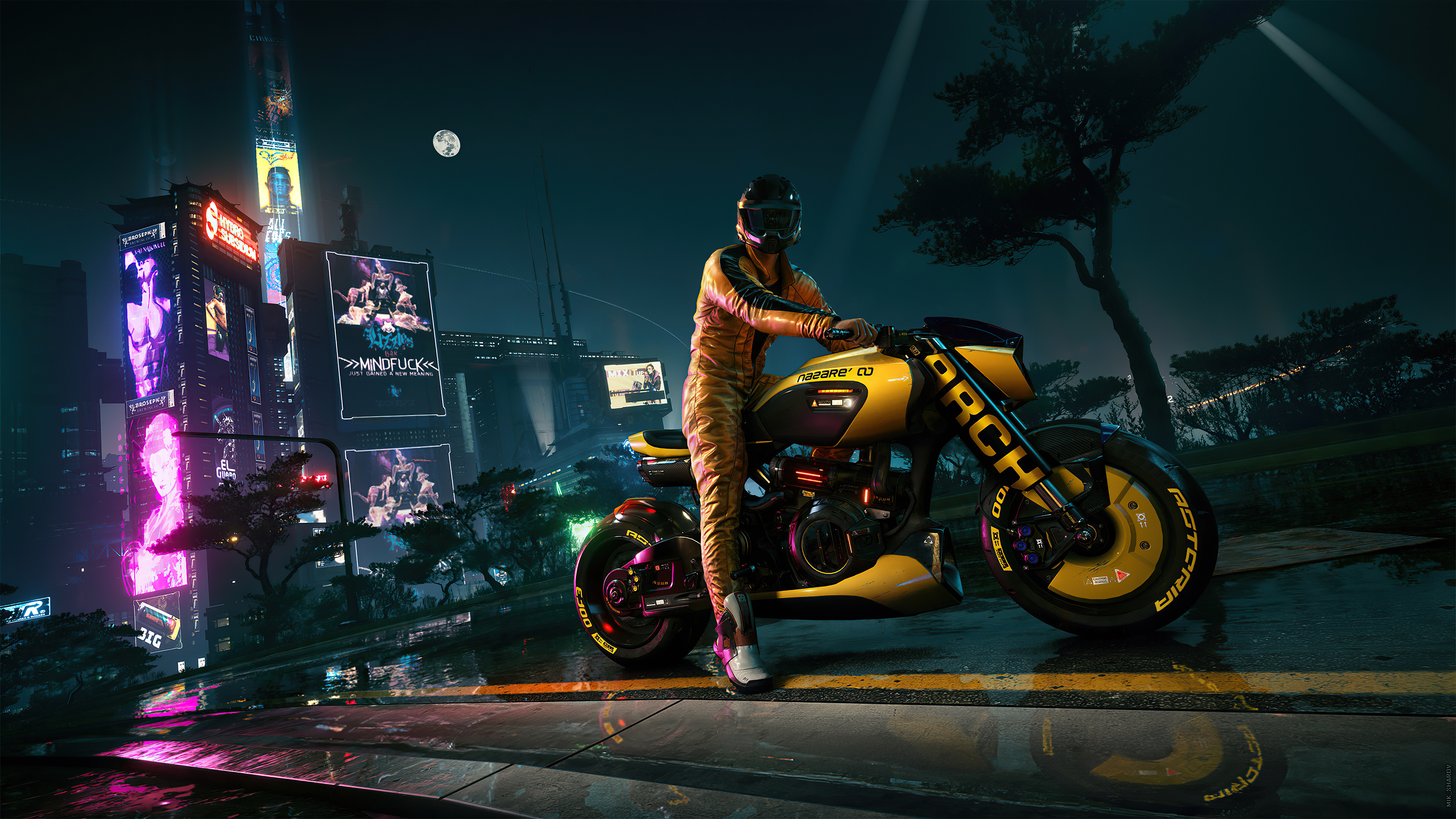 Download mobile wallpaper Cyberpunk, Motorcycle, Futuristic, Video Game, Cyberpunk 2077 for free.