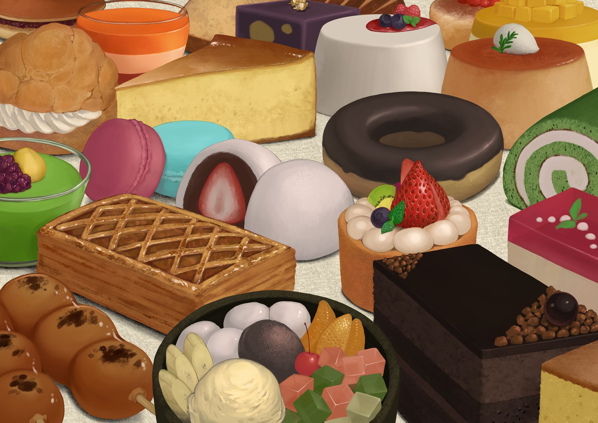 Laden Sie das Süßigkeiten, Essen, Animes-Bild kostenlos auf Ihren PC-Desktop herunter