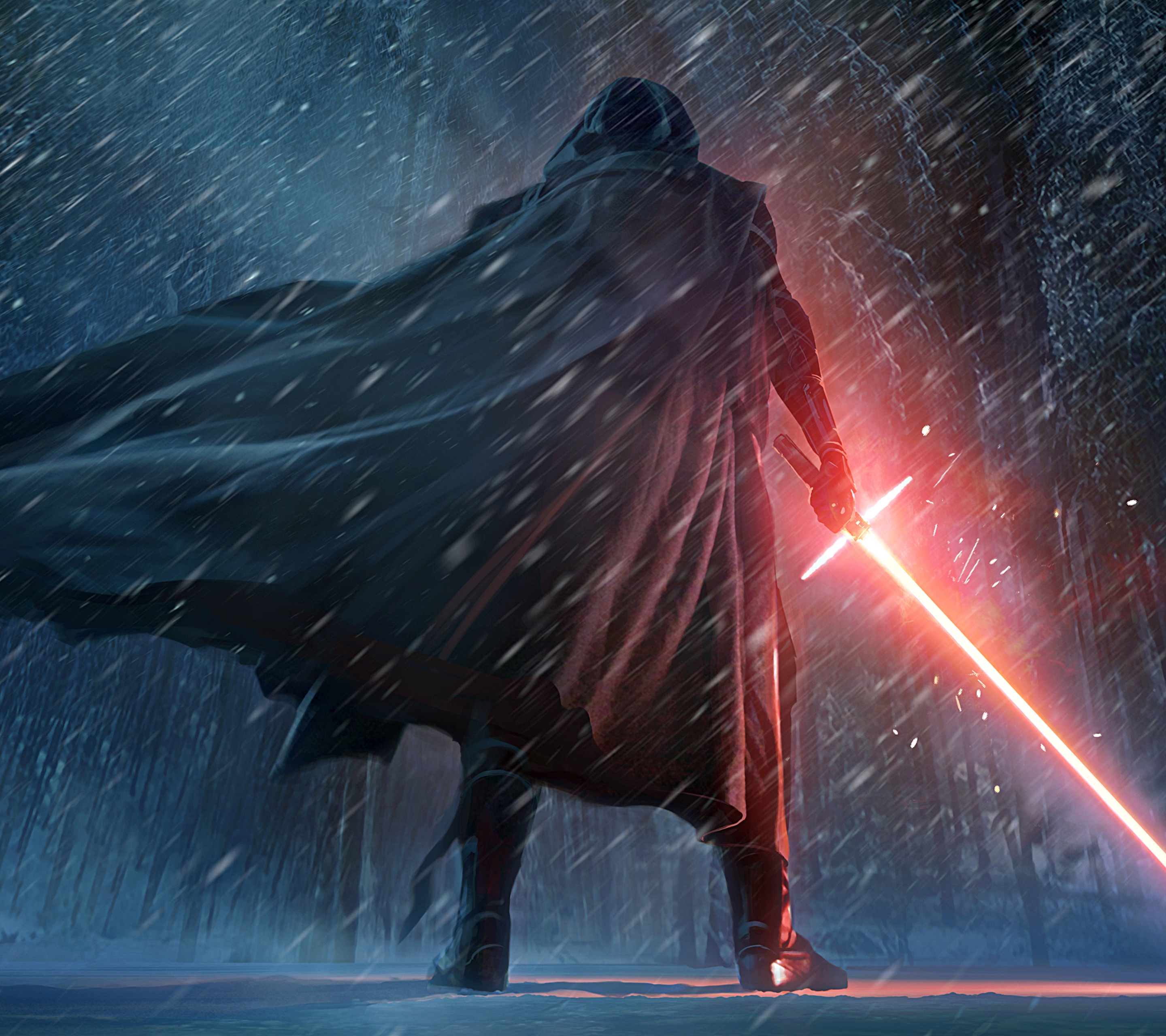 Download mobile wallpaper Star Wars, Lightsaber, Movie, Star Wars Episode Vii: The Force Awakens, Kylo Ren for free.