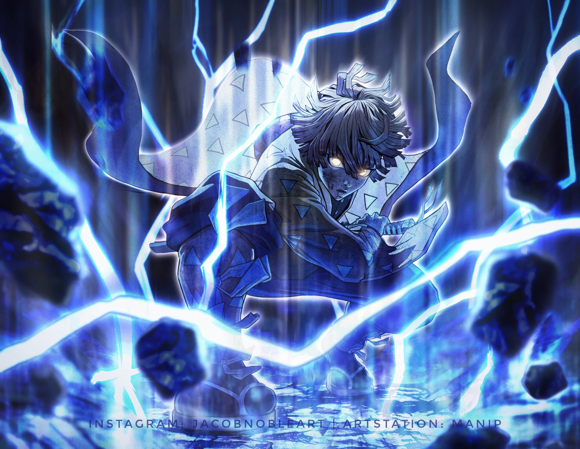 Laden Sie das Animes, Demon Slayer, Zenitsu Agatsuma-Bild kostenlos auf Ihren PC-Desktop herunter