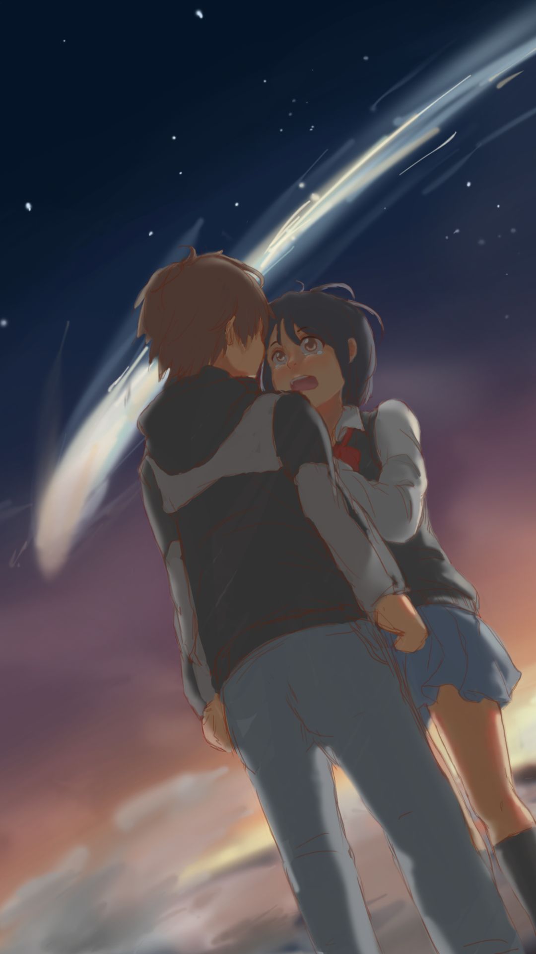 Descarga gratuita de fondo de pantalla para móvil de Animado, Kimi No Na Wa, Mitsuha Miyamizu, Taki Tachibana.