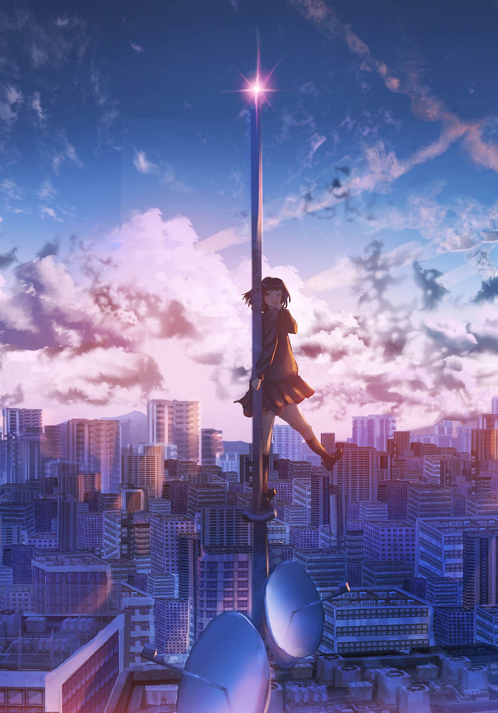 Download mobile wallpaper Anime, City for free.