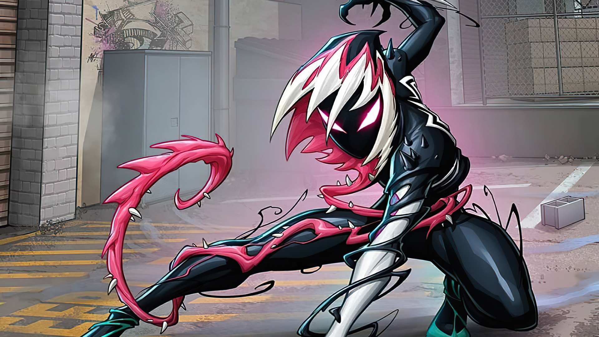 Download mobile wallpaper Crossover, Venom, Comics, Spider Gwen for free.
