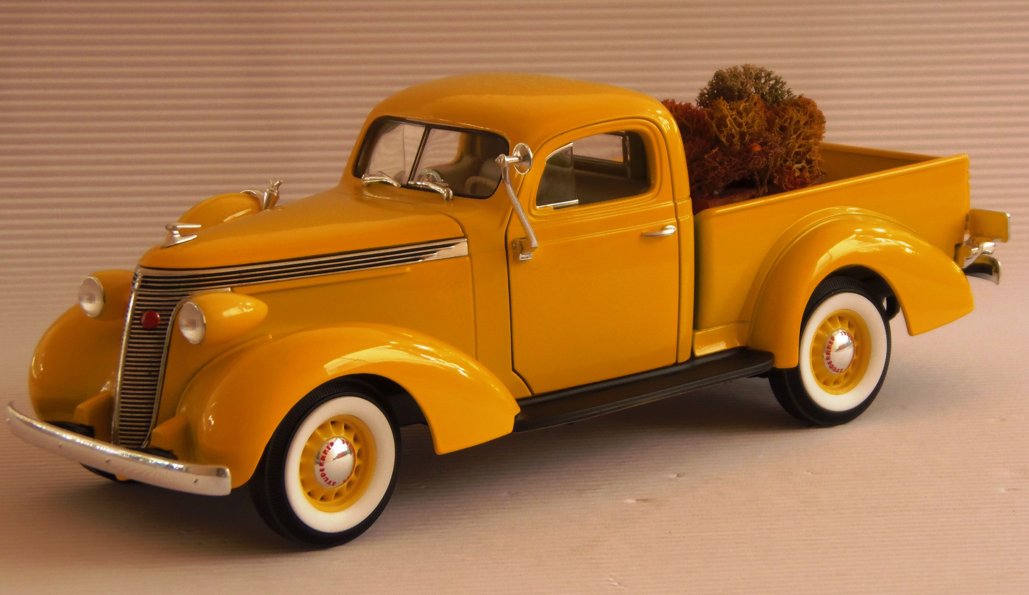 Download mobile wallpaper Car, Toy, Old Car, Vintage Car, Man Made, Yellow Car, Studebaker Coupe Express for free.