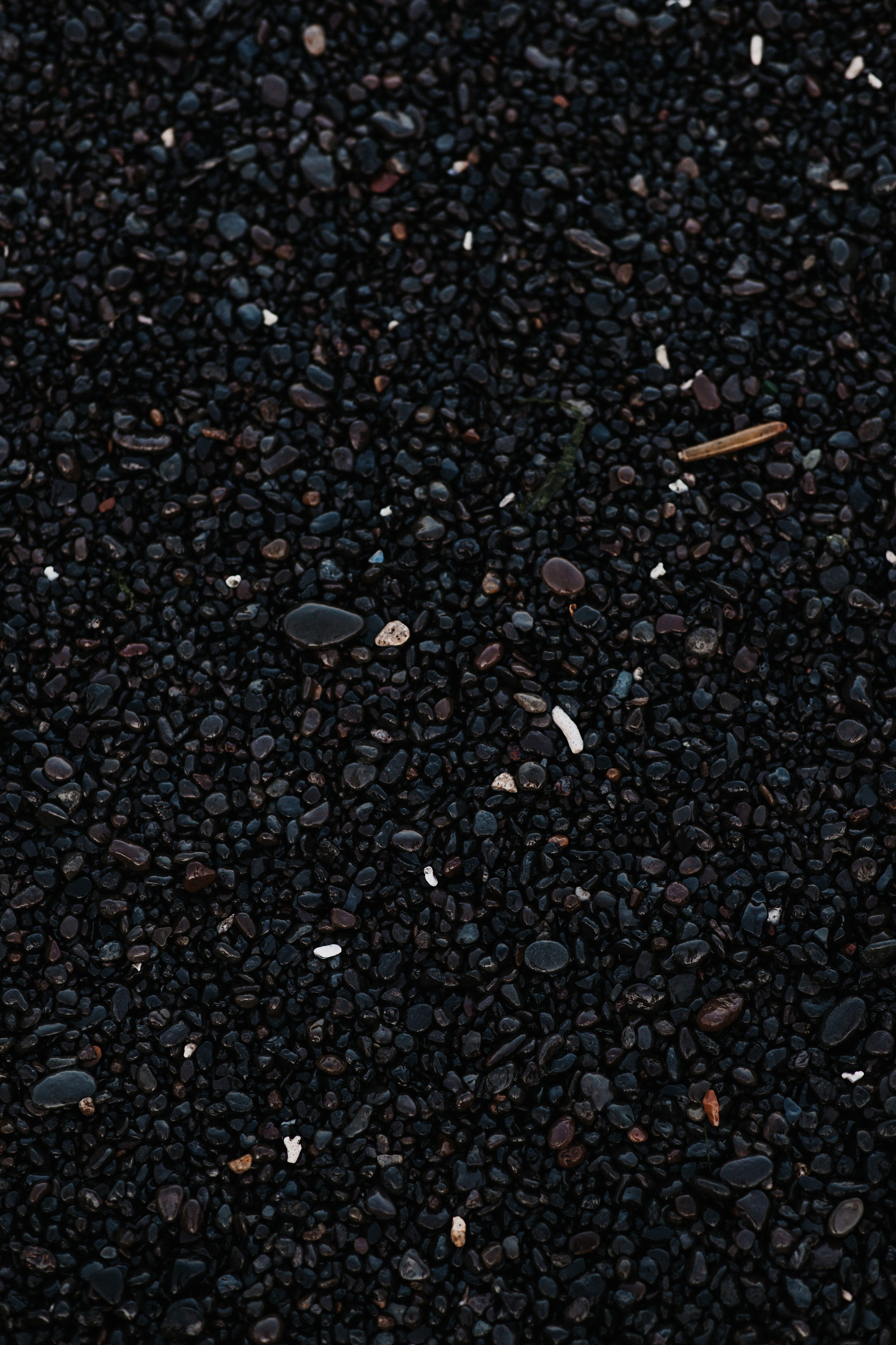 texture, pebble, black, textures, stones, wet 8K