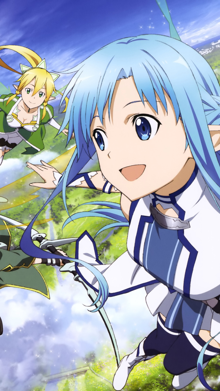 Handy-Wallpaper Animes, Asuna Yuuki, Sword Art Online, Kirito (Schwertkunst Online), Schwertkunst Online Ii, Sinon (Schwertkunst Online), Leafa (Schwertkunst Online) kostenlos herunterladen.