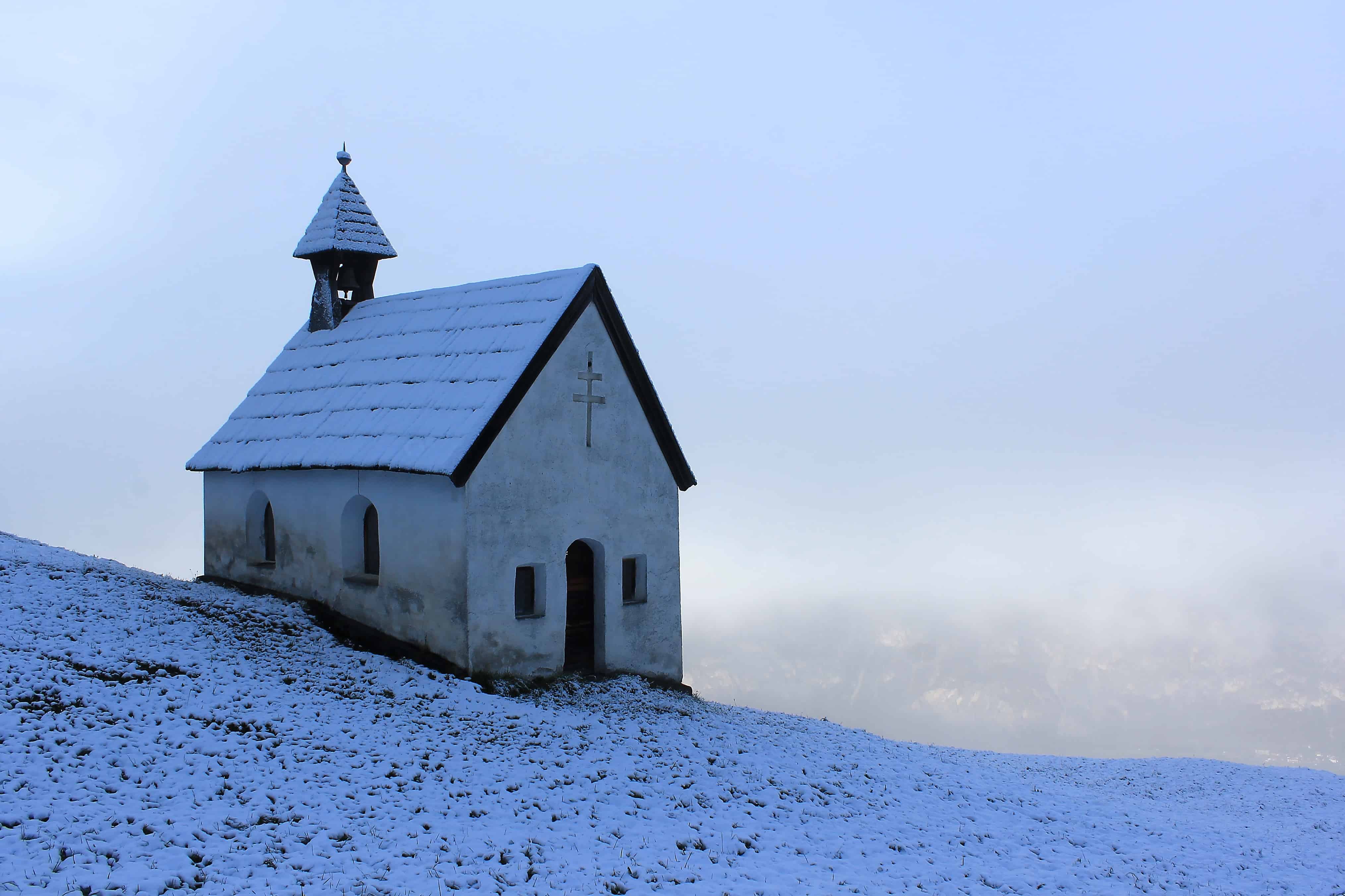 Download mobile wallpaper Winter, Snow, Church, Chapel, Religious for free.