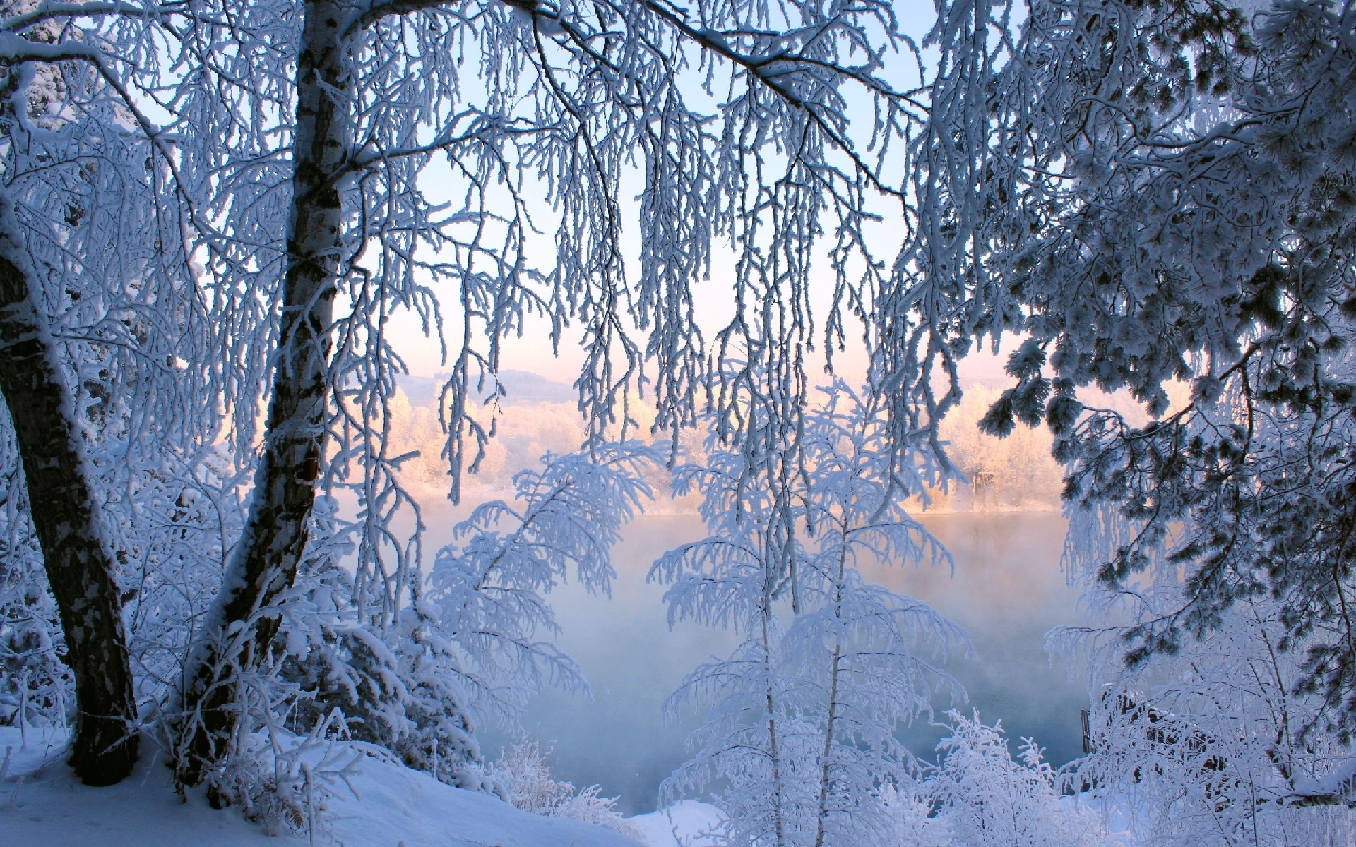 Скачать обои бесплатно Пейзаж, Зима, Природа картинка на рабочий стол ПК