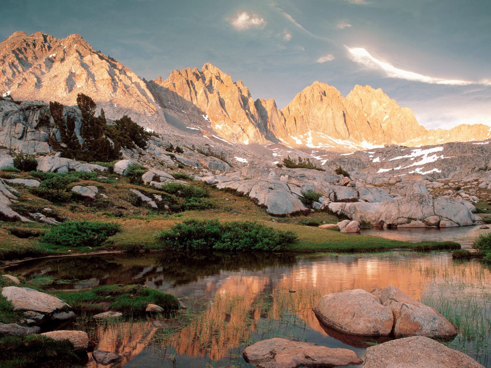 nature, water, lake, california, national park, royal canyon, king's canyon HD for desktop 1080p