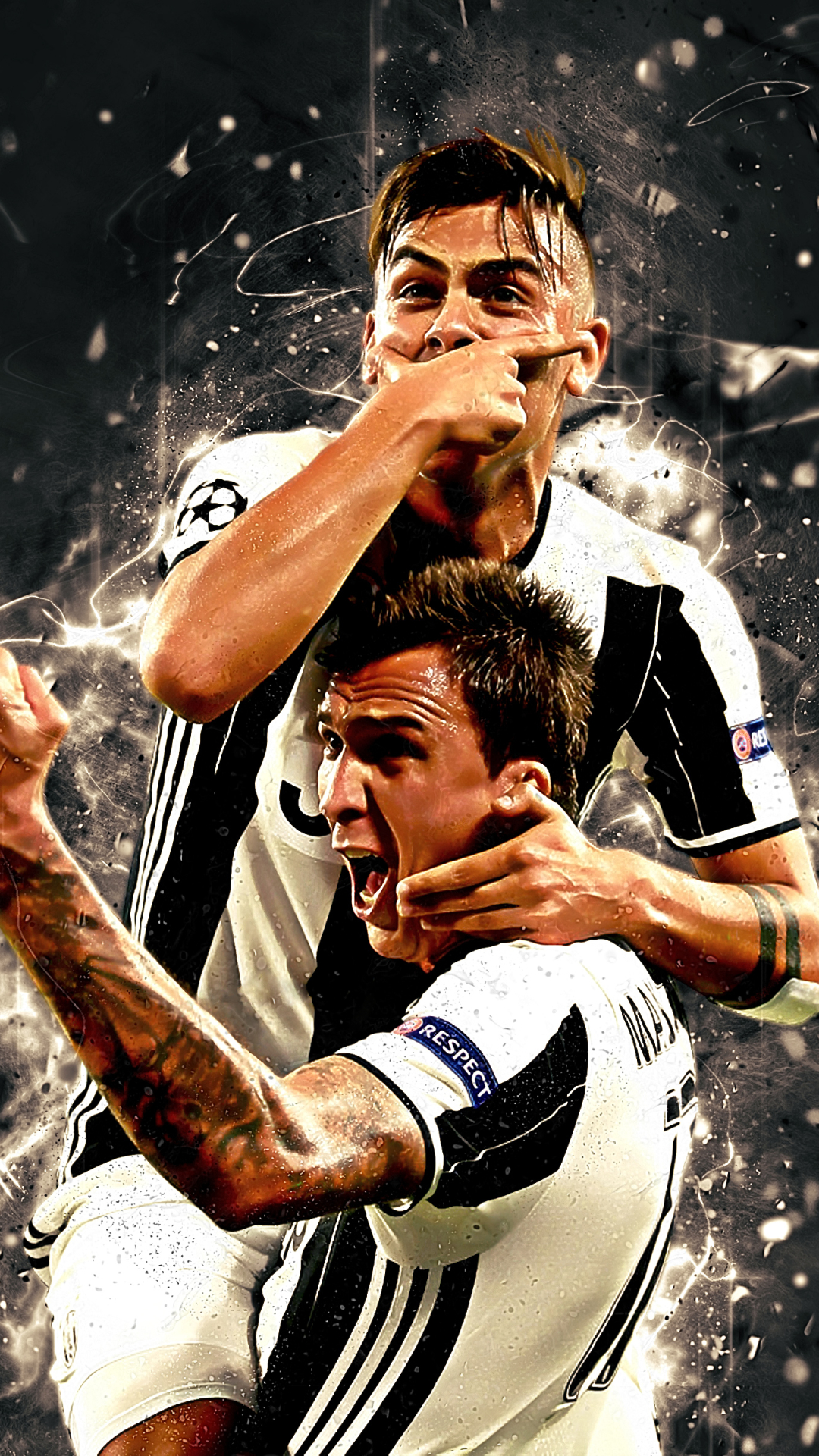 Download mobile wallpaper Sports, Soccer, Juventus F C, Paulo Dybala, Mario Mandžukić for free.