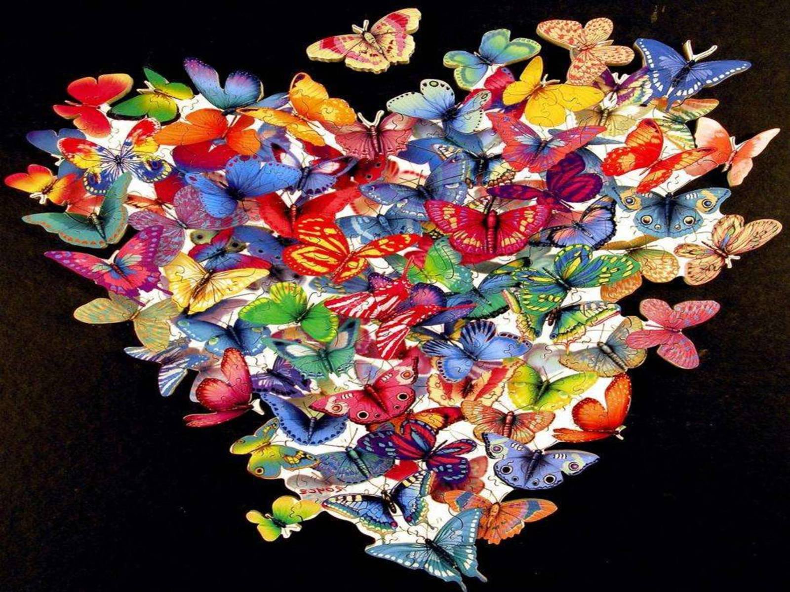 無料モバイル壁紙蝶, 色, カラフル, 芸術的, 心臓をダウンロードします。
