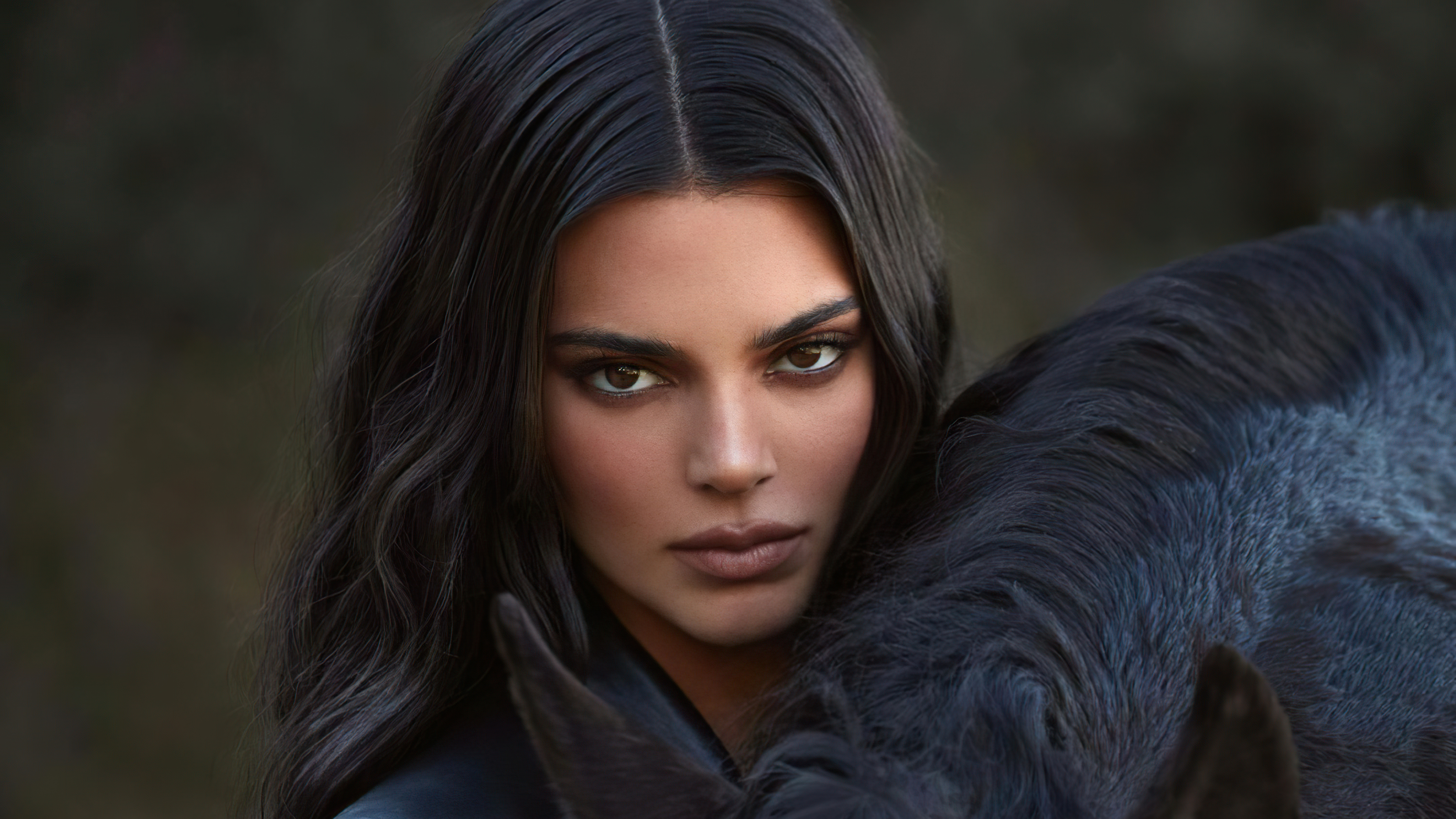 Laden Sie das Modell, Amerikanisch, Braune Augen, Berühmtheiten, Schwarzes Haar, Starren, Kendall Jenner-Bild kostenlos auf Ihren PC-Desktop herunter